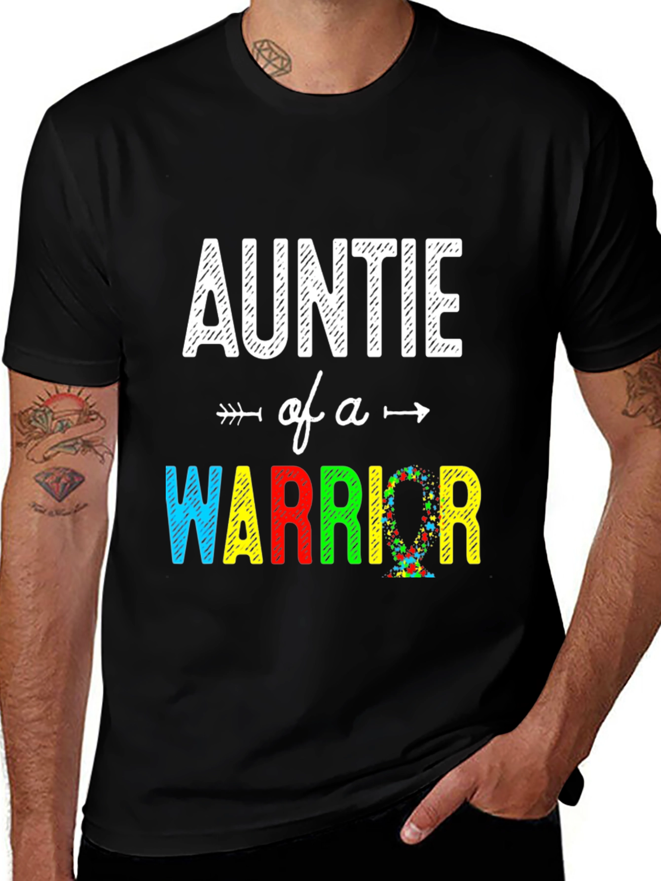 Variant 13 of Auntie of a Warrior Autism Awareness T-Shirt