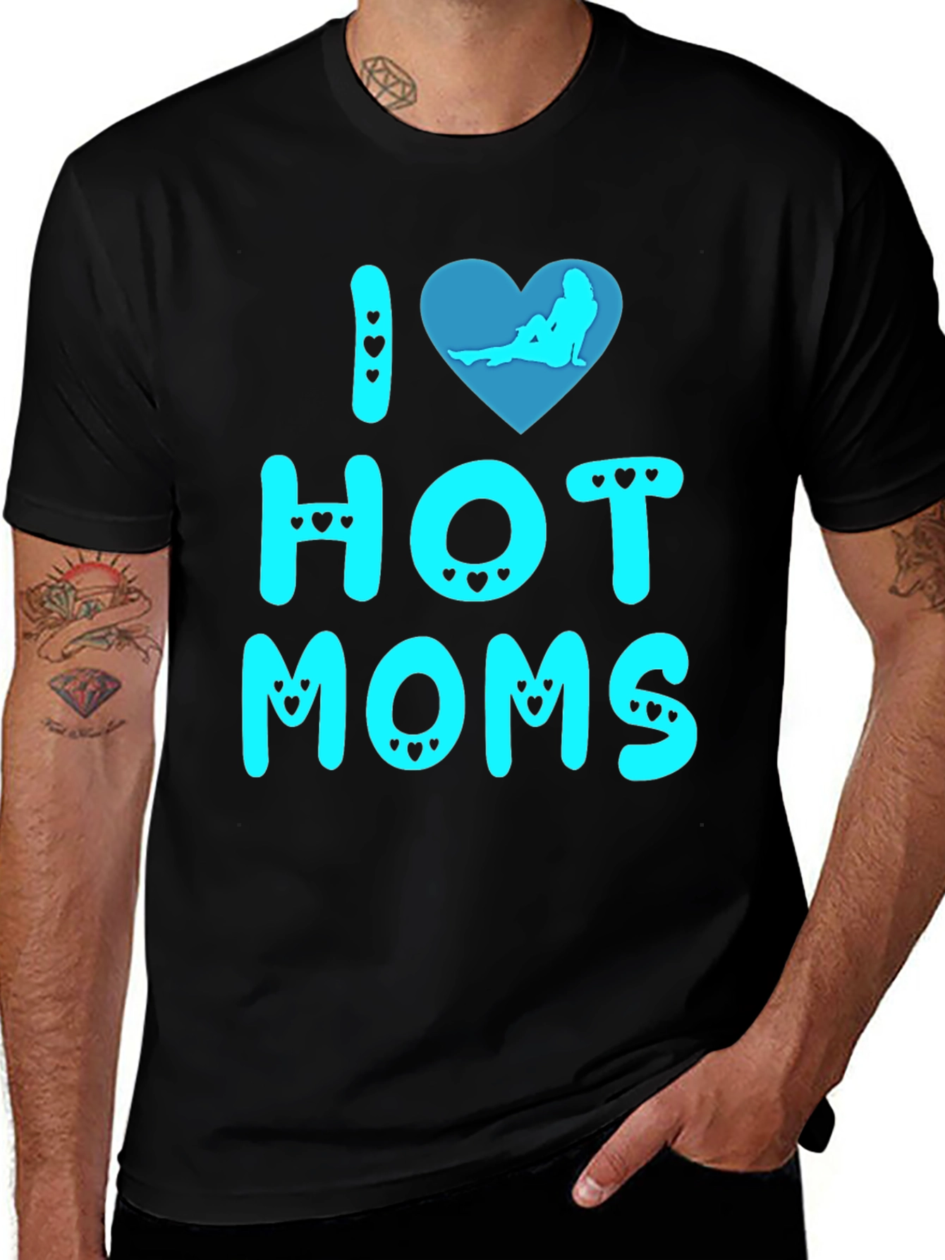Variant 8 of I Love Hot Moms T-Shirt Novelty Graphic Tee