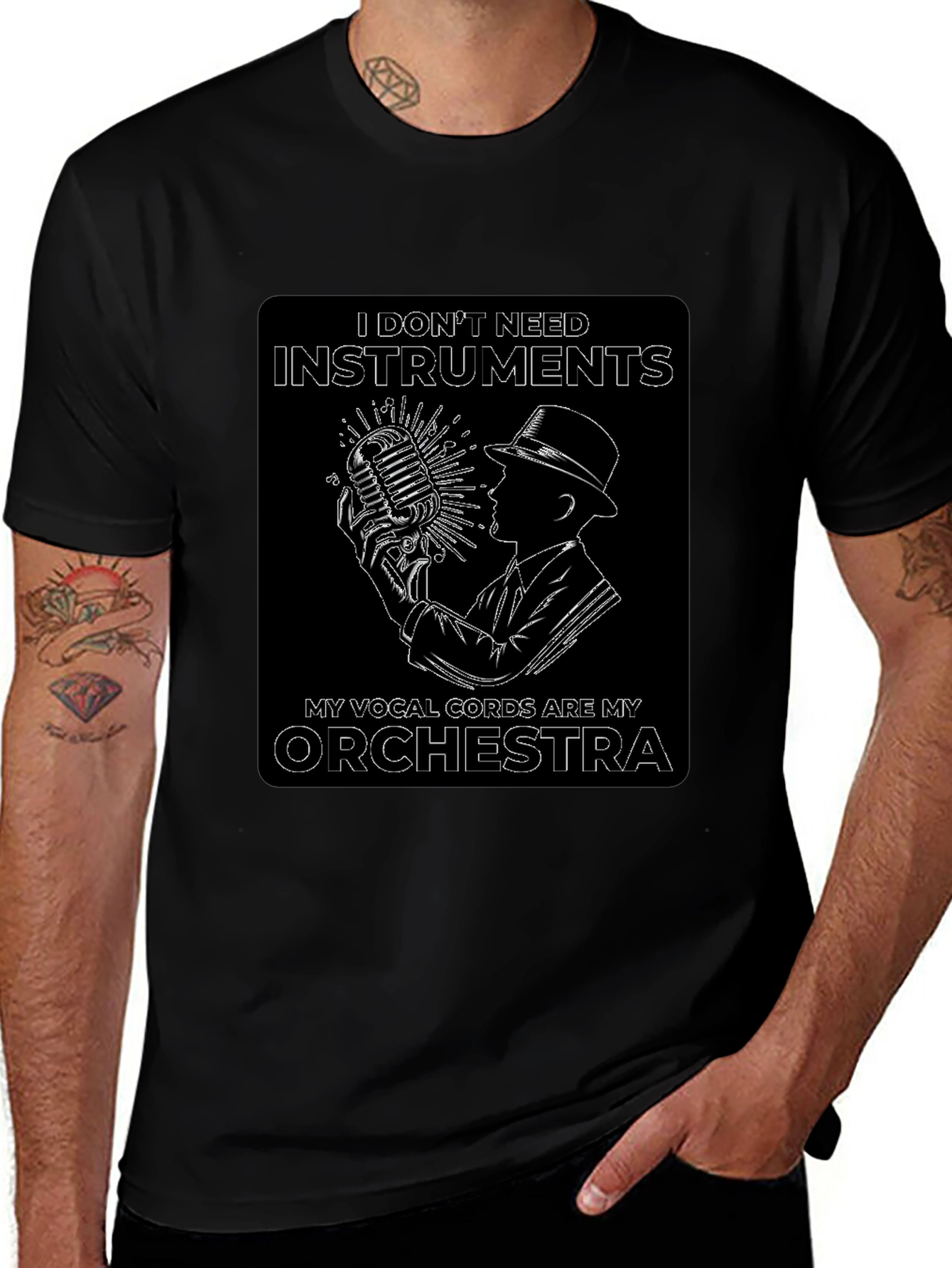 Vocal Cords Orchestra Graphic Tee - Musician Humor