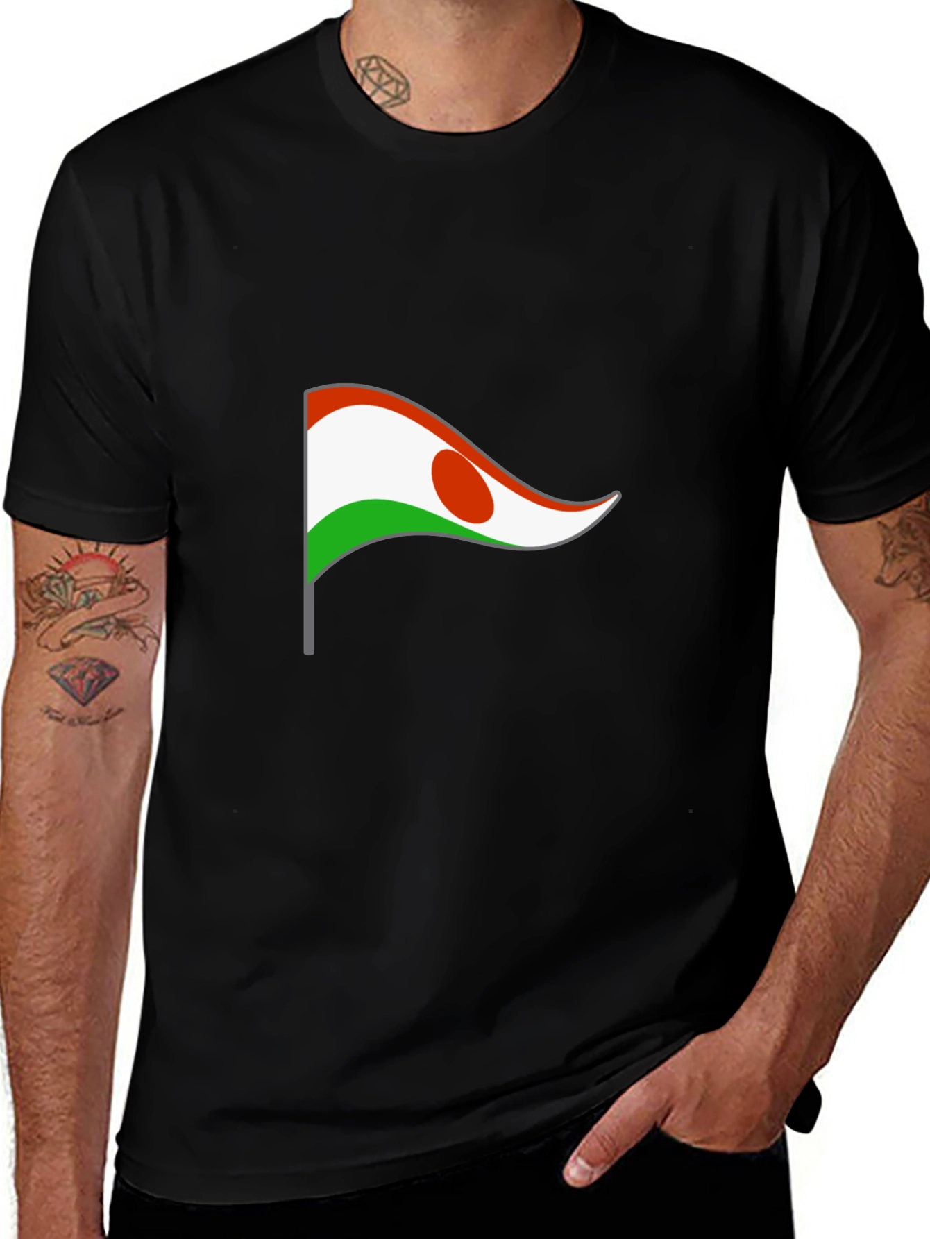 Variant 16 of Niger Flag T-Shirt - Black Graphic Tee
