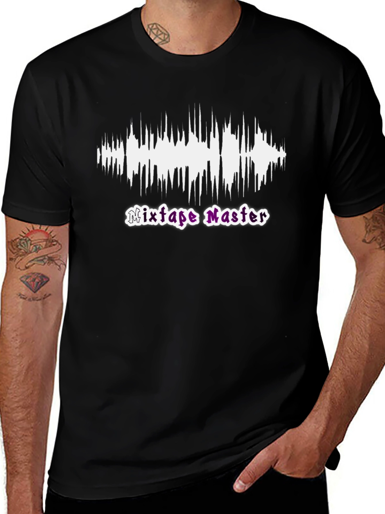 Variant 6 of Mixtape Master Black T-Shirt Cool Music Design