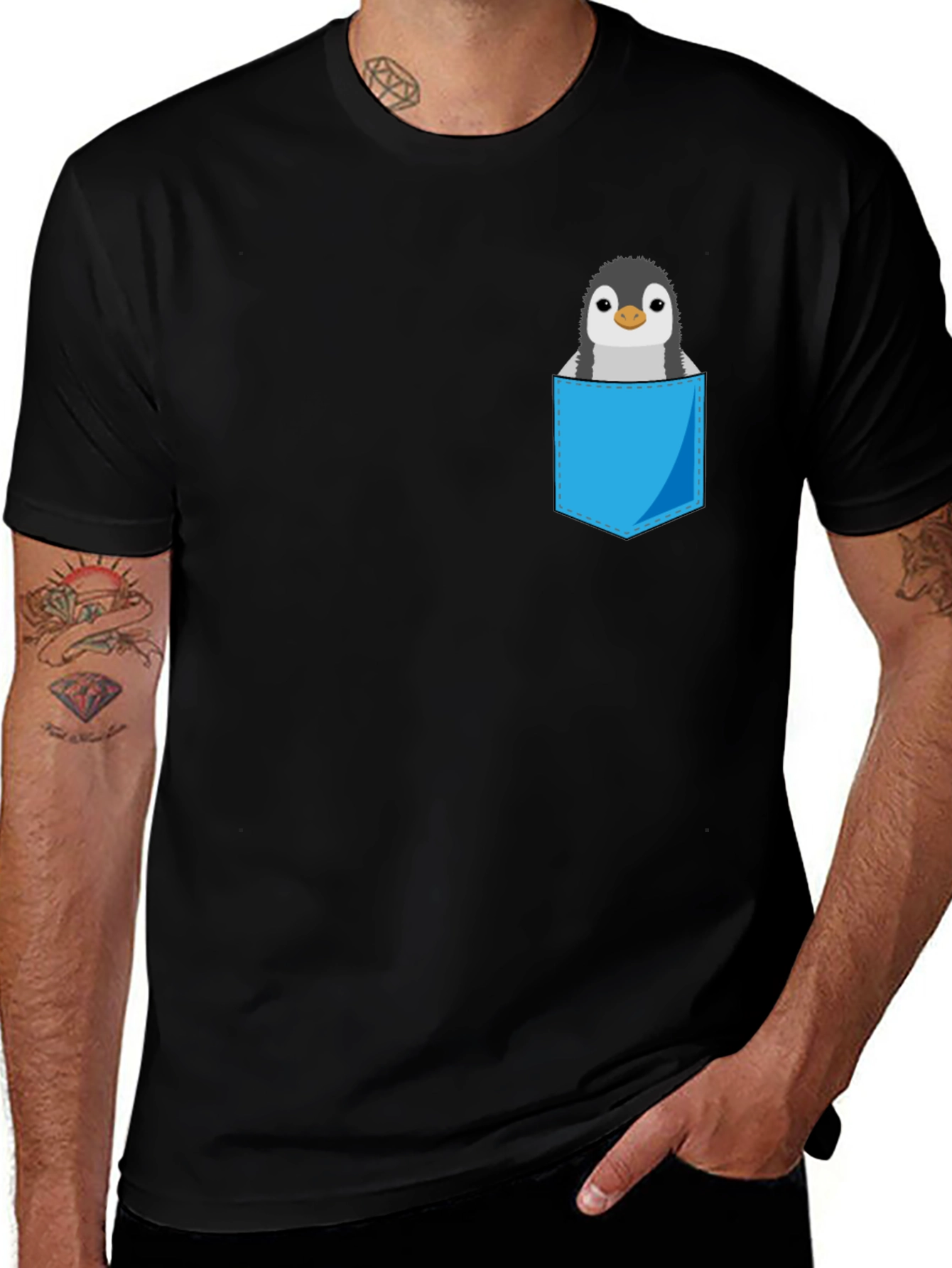 Variant 7 of Pocket Penguin Graphic Tee - Soft Cotton Blend