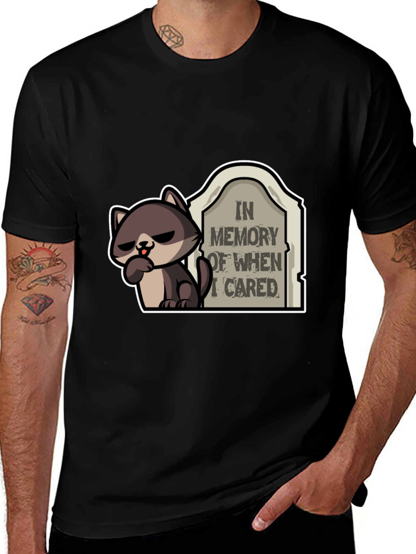 Variant 8 of Funny 'In Memory of When I Cared' T-Shirt