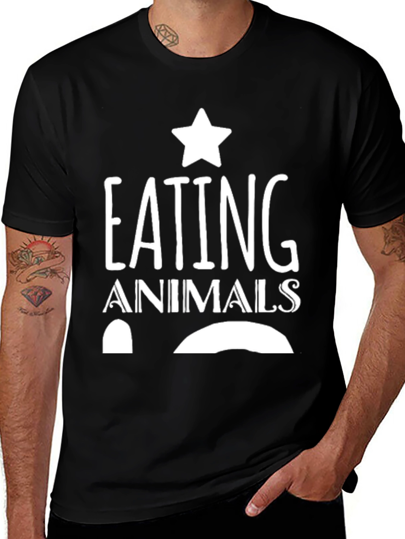 Variant 6 of Eating Animals Star Black Graphic Tee