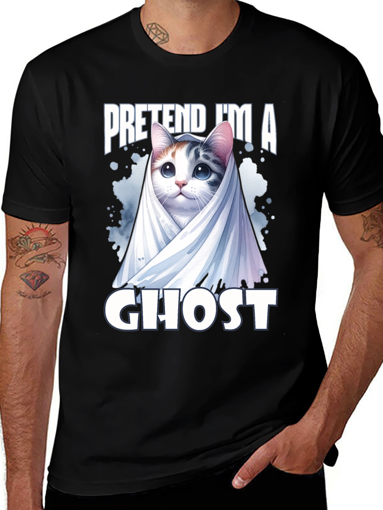 Variant 11 of Pretend I'm A Ghost Cat T-Shirt