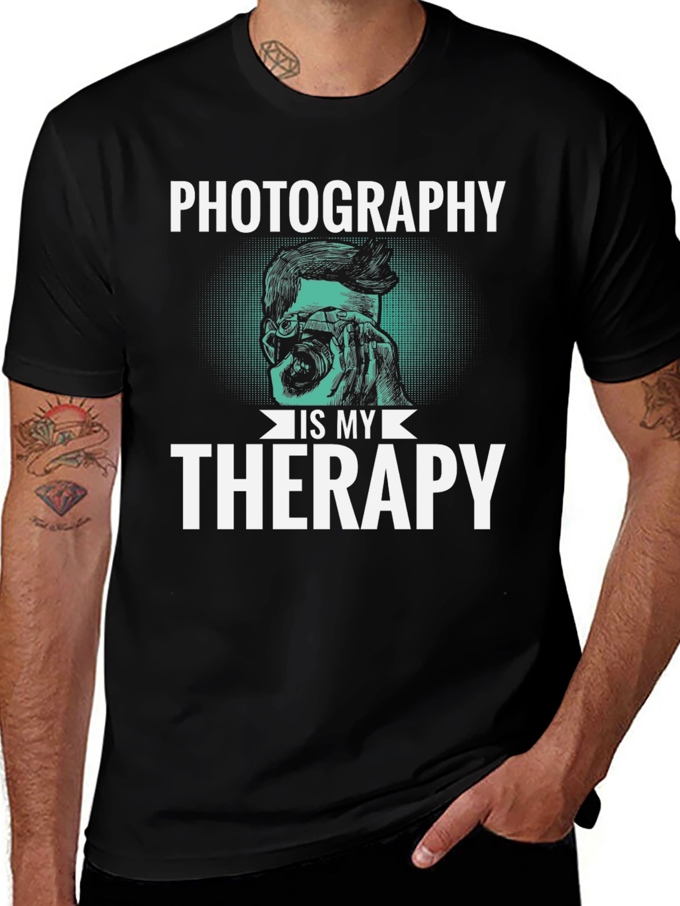 Variant 16 of Photography is My Therapy Black T-Shirt