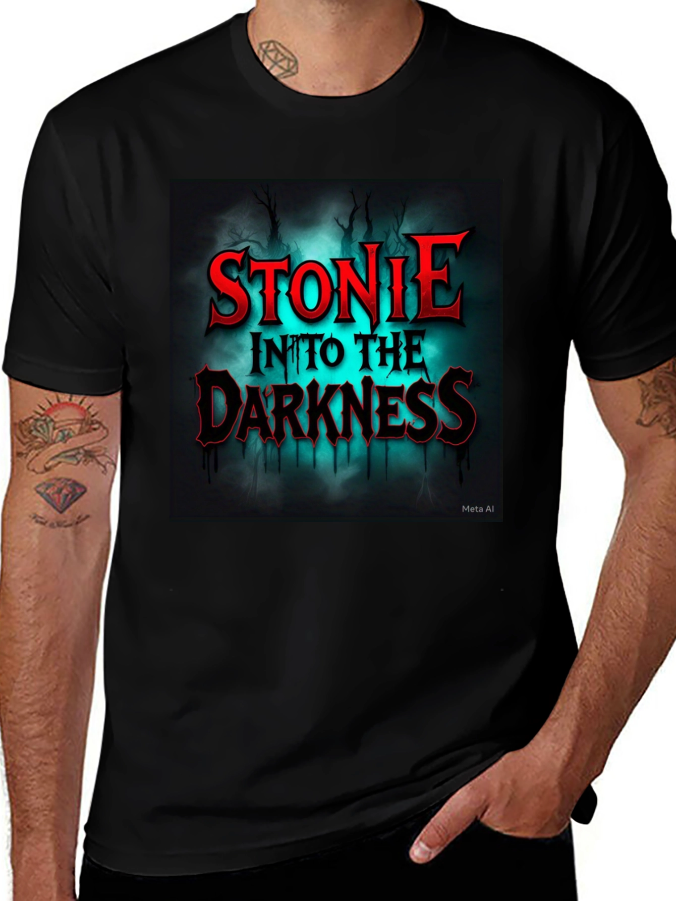 Variant 4 of Stonie Into The Darkness Graphic Tee - Black