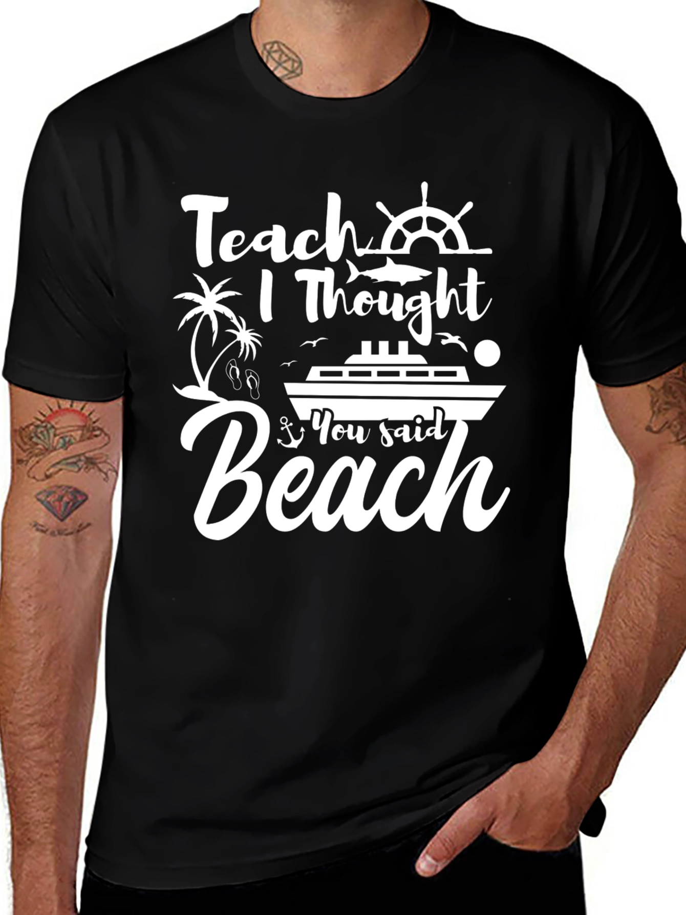 Variant 23 of Teach I Thought You Said Beach Graphic Tee
