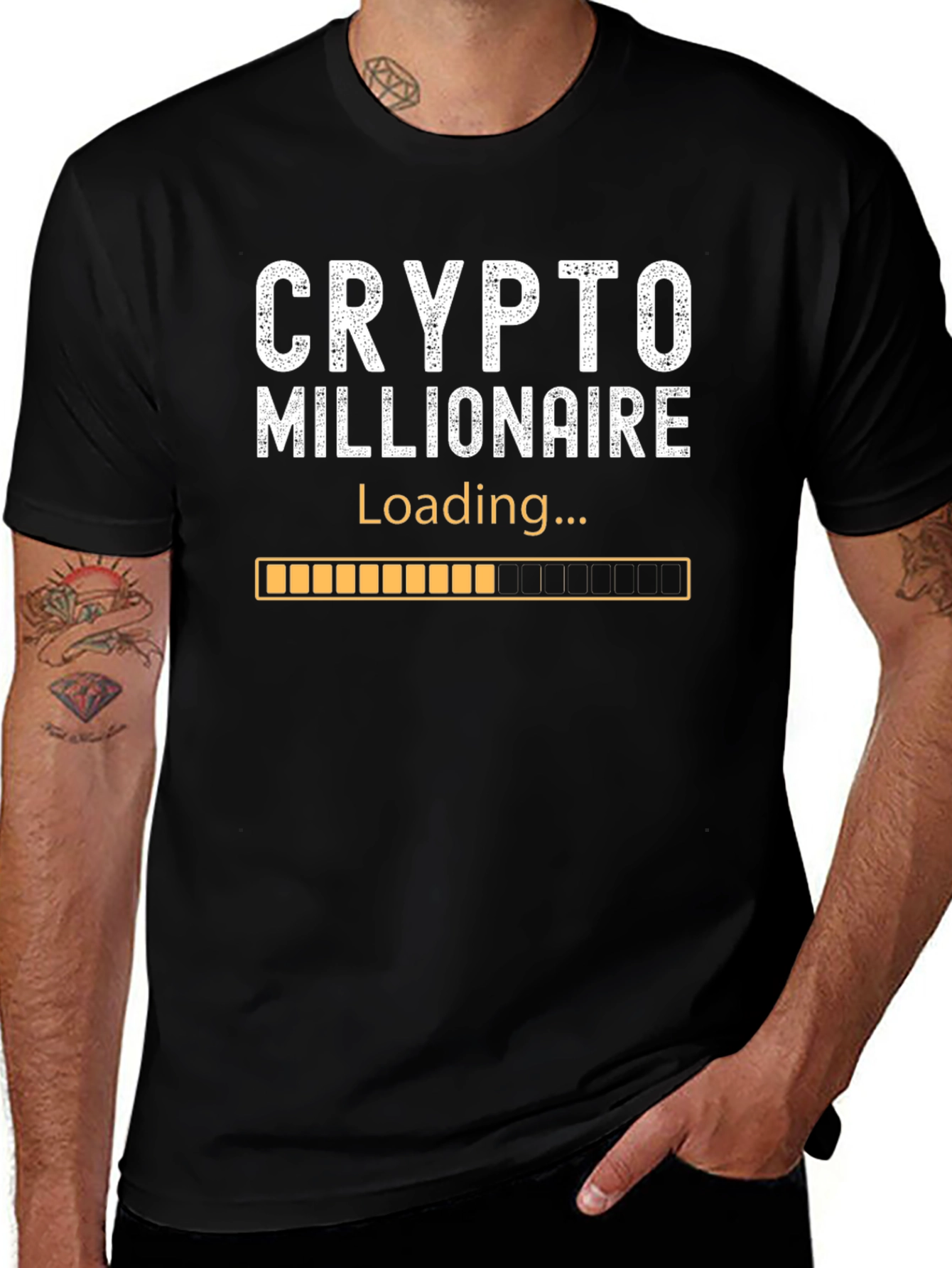 Variant 13 of Crypto Millionaire Loading Black T-Shirt