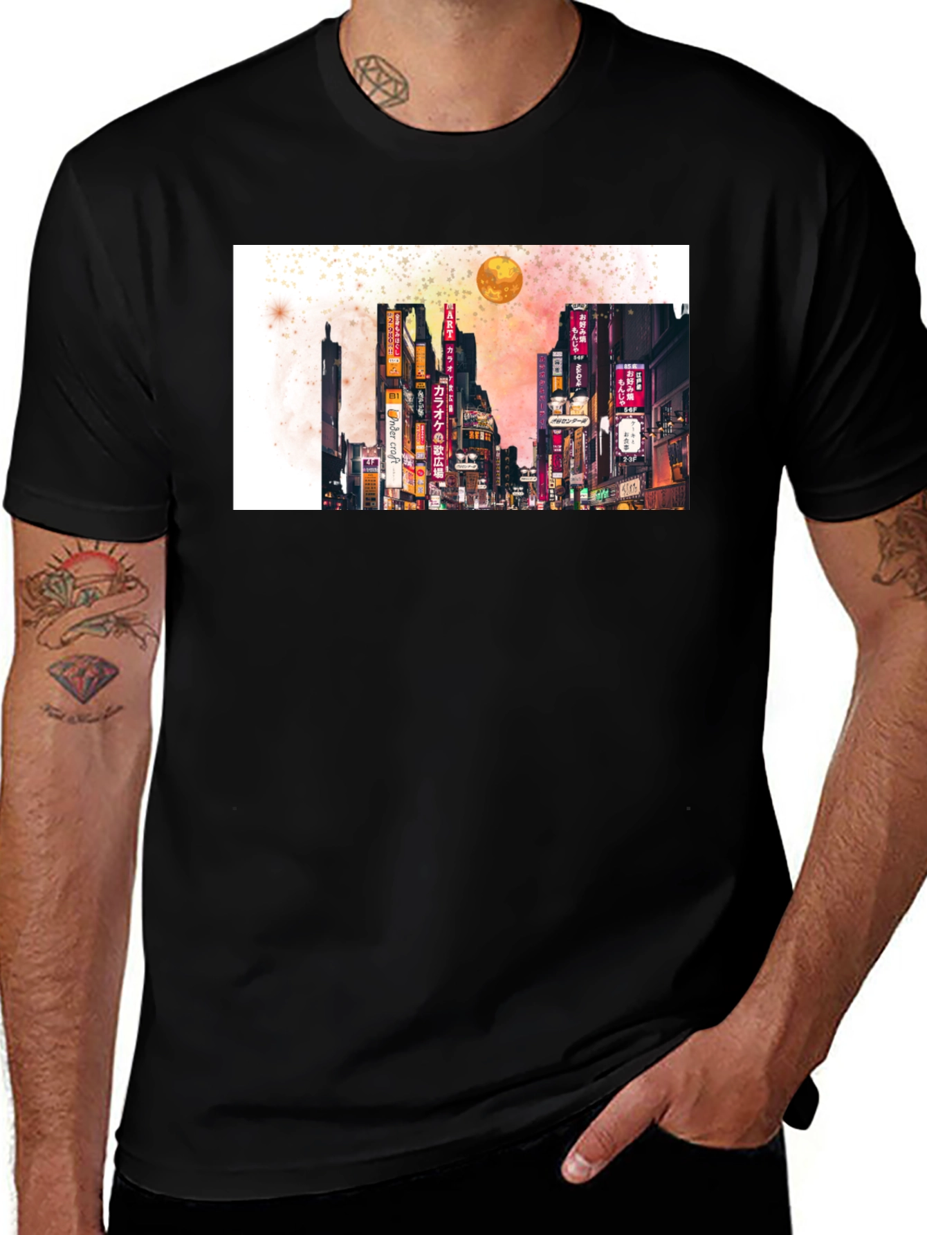 Variant 22 of Neon Cityscape Graphic T-Shirt