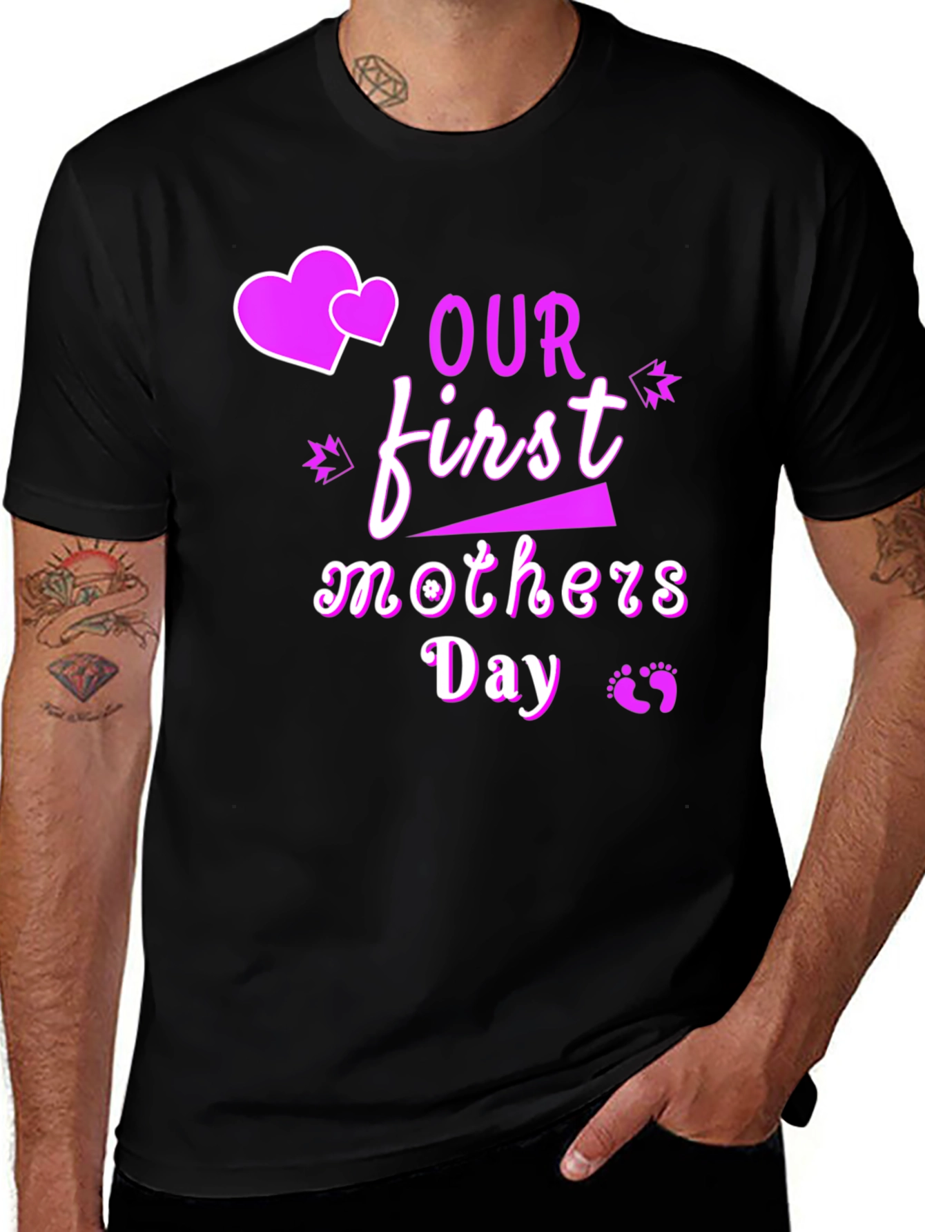 Our First Mothers Day Black T-Shirt
