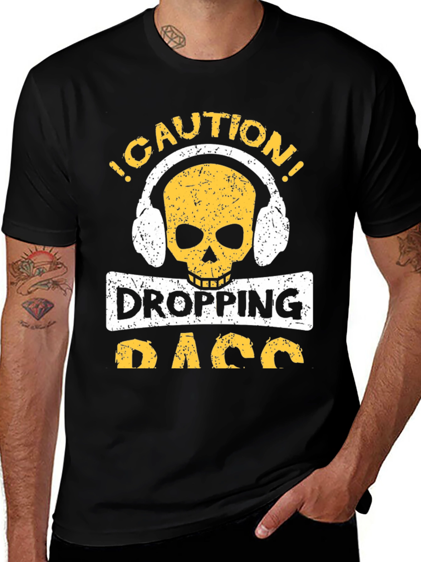 Variant 16 of Caution Dropping Bass Graphic T-Shirt