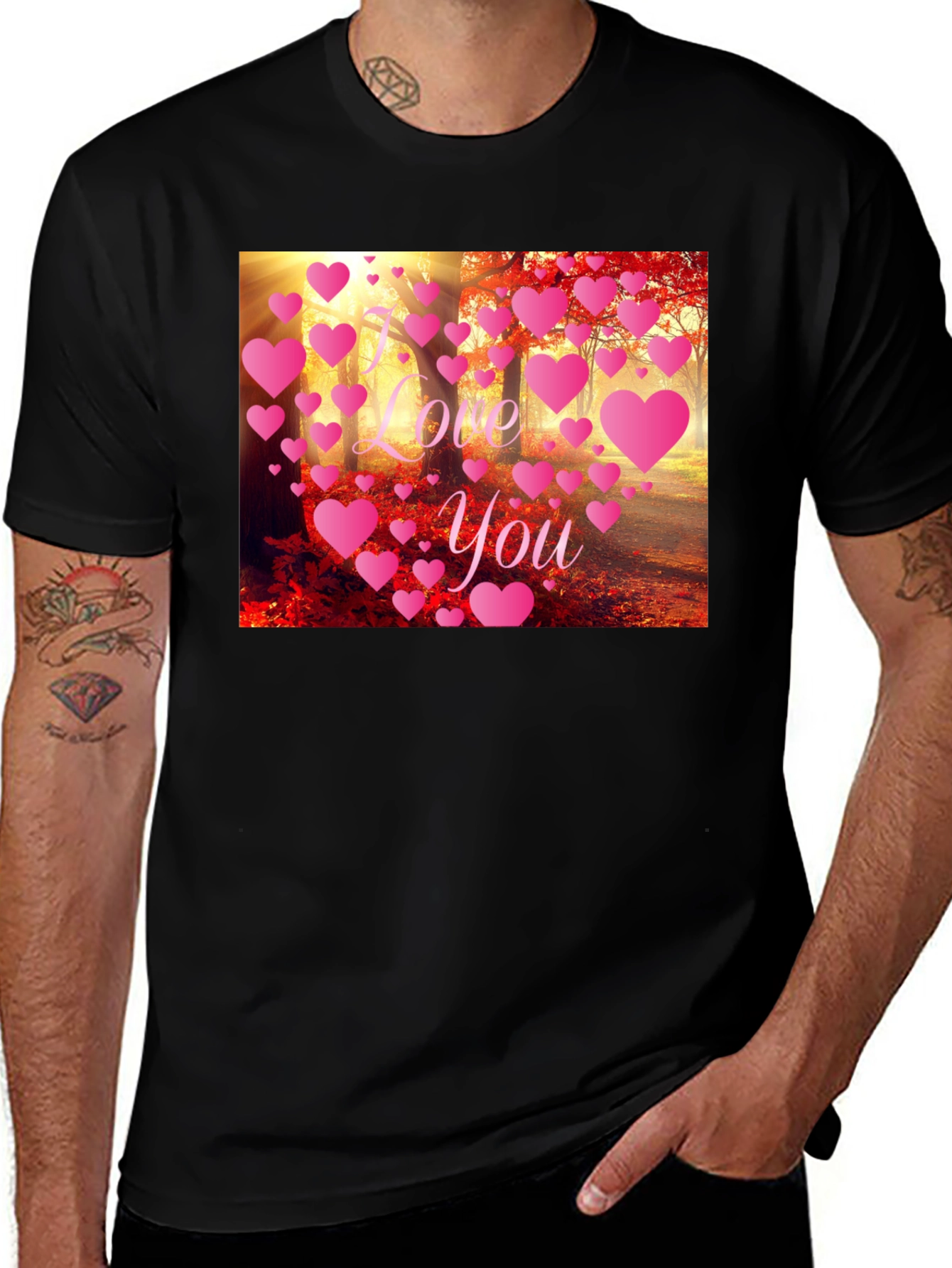 Variant 12 of I Love You Forest Heart Graphic Tee