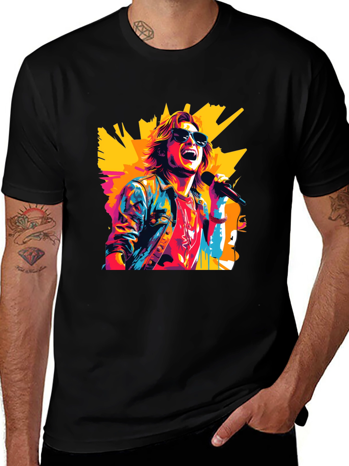 Variant 27 of Retro Rocker Graphic Tee - Cool Pop Art Design