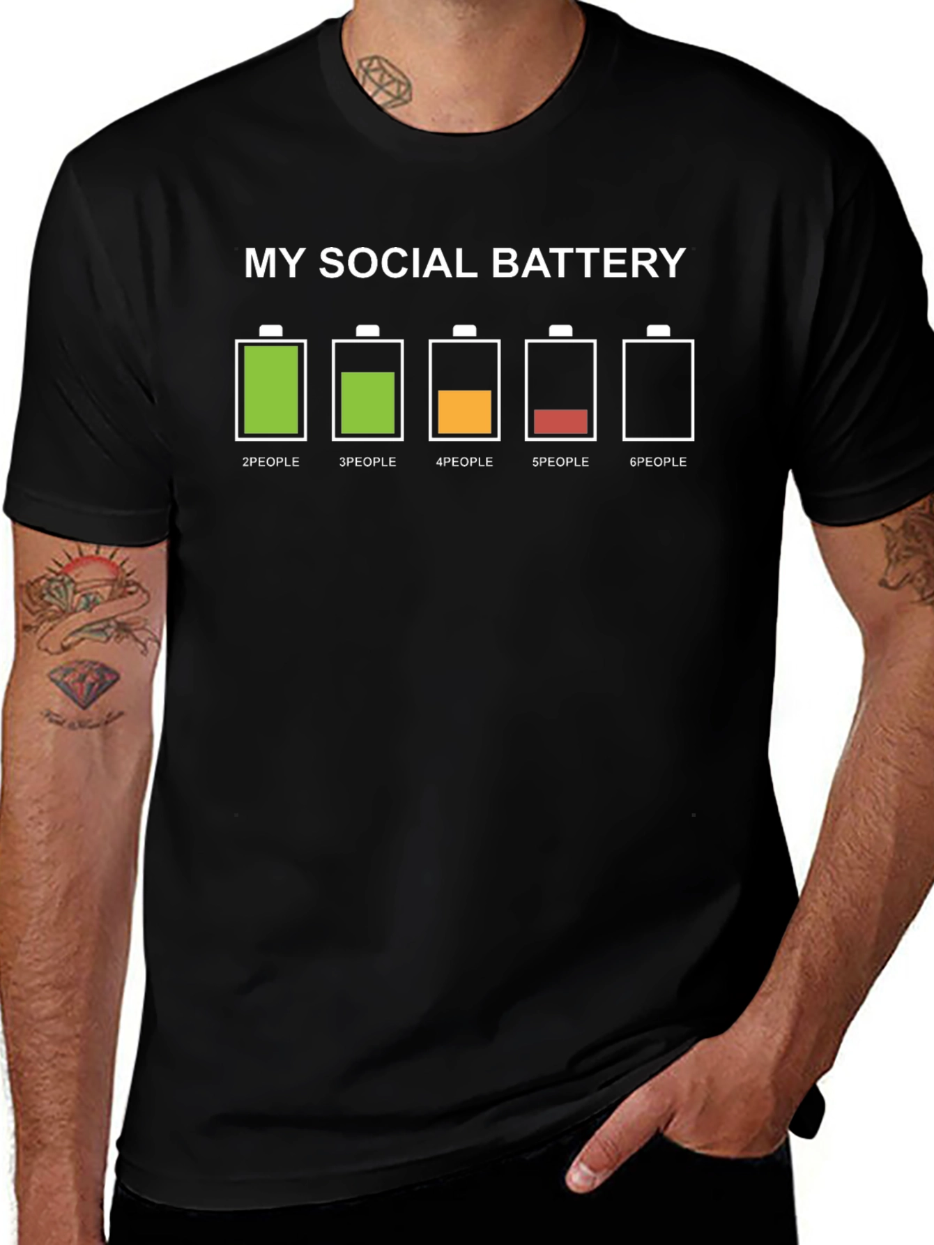 Variant 17 of My Social Battery Graphic T-Shirt - Introvert Humor