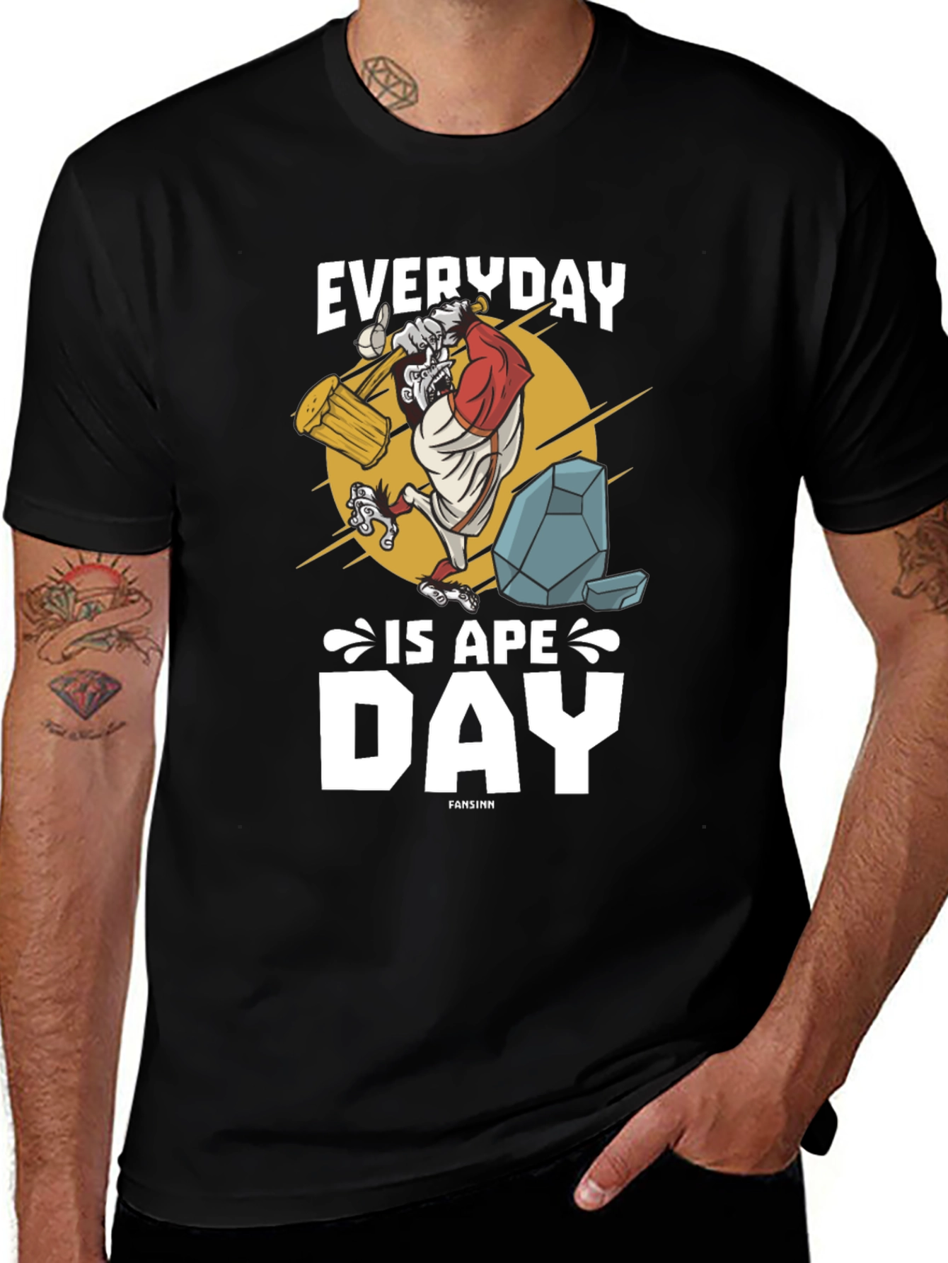 Variant 16 of Everyday is Ape Day Black T-Shirt