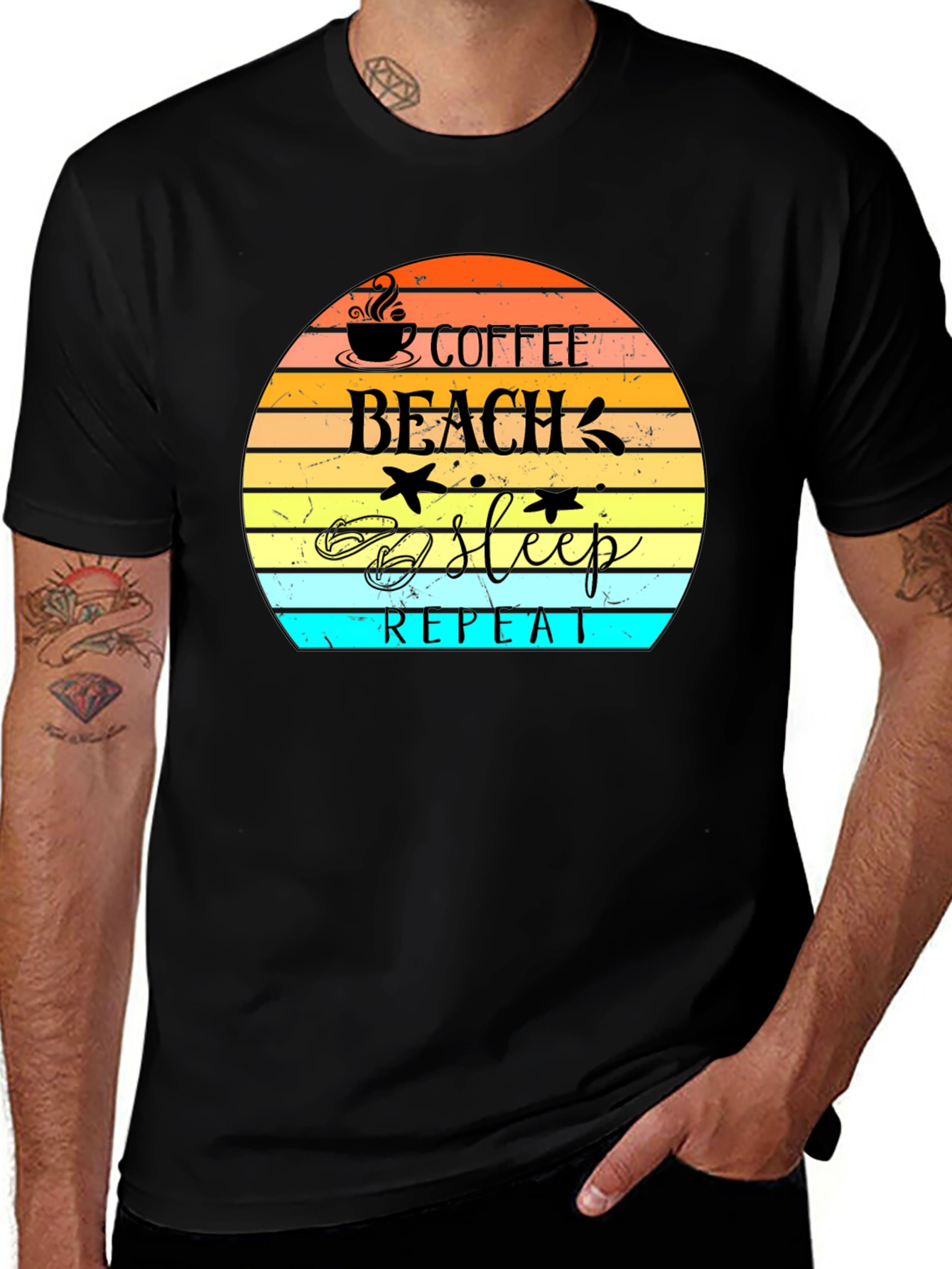 Variant 30 of Coffee Beach Sleep Repeat T-Shirt