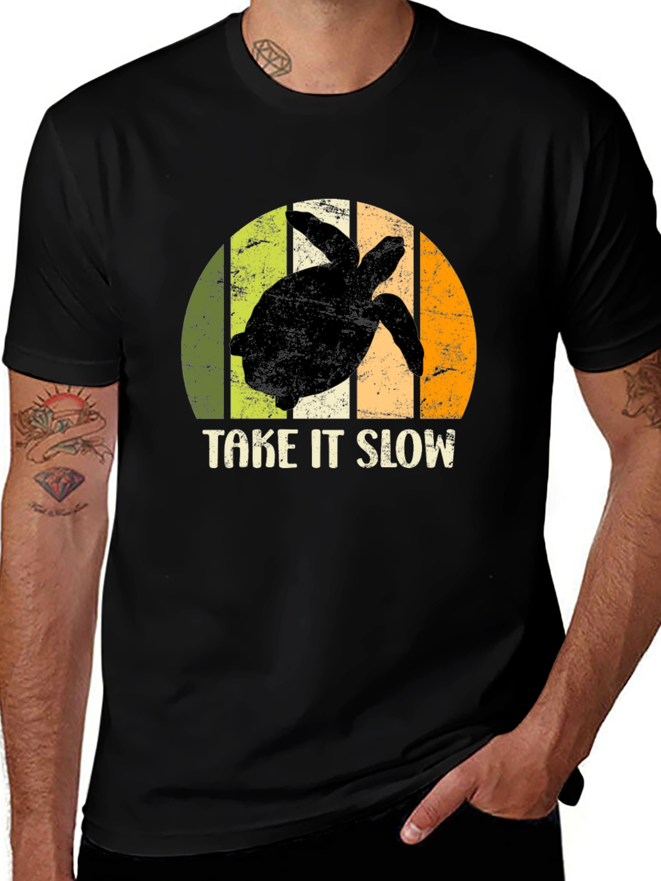 Variant 24 of Take It Slow Turtle Graphic Tee - Relaxed Comfort