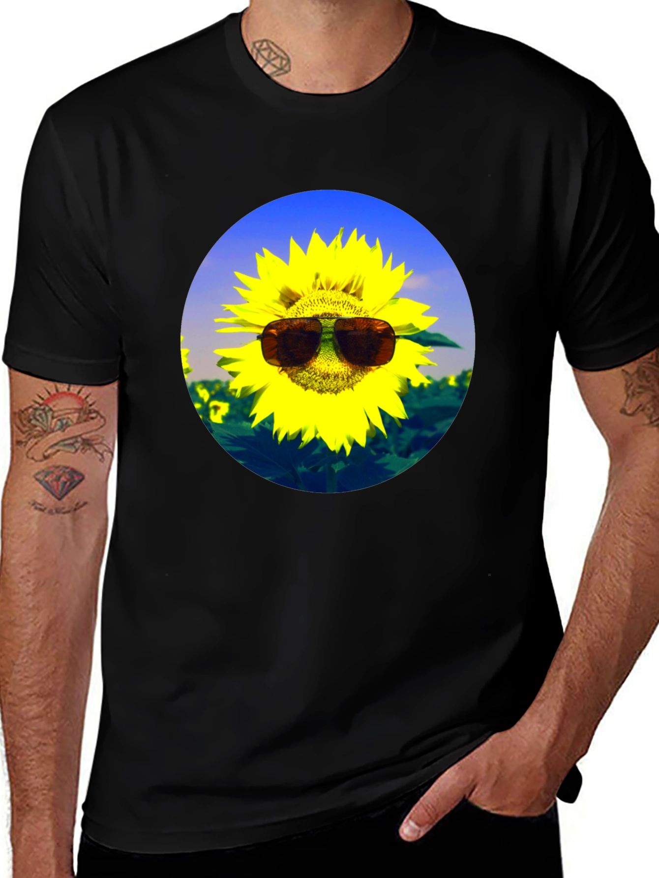Variant 4 of Sunflower Sunglasses Black T-Shirt