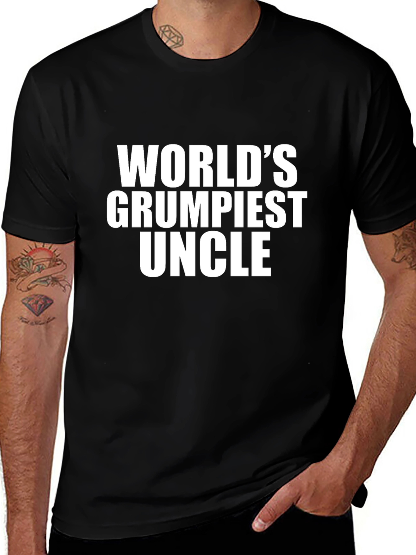 Variant 2 of World's Grumpiest Uncle Black T-Shirt