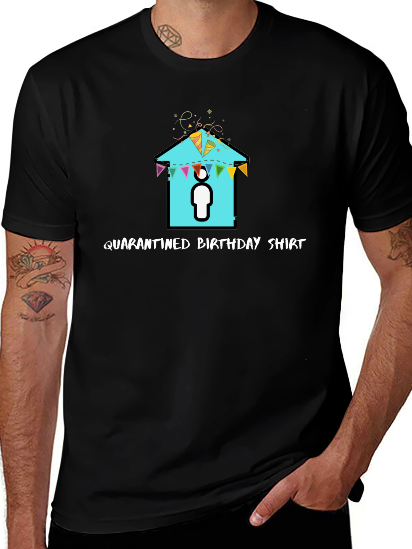 Variant 17 of Quarantined Birthday Shirt - Black Unisex Tee