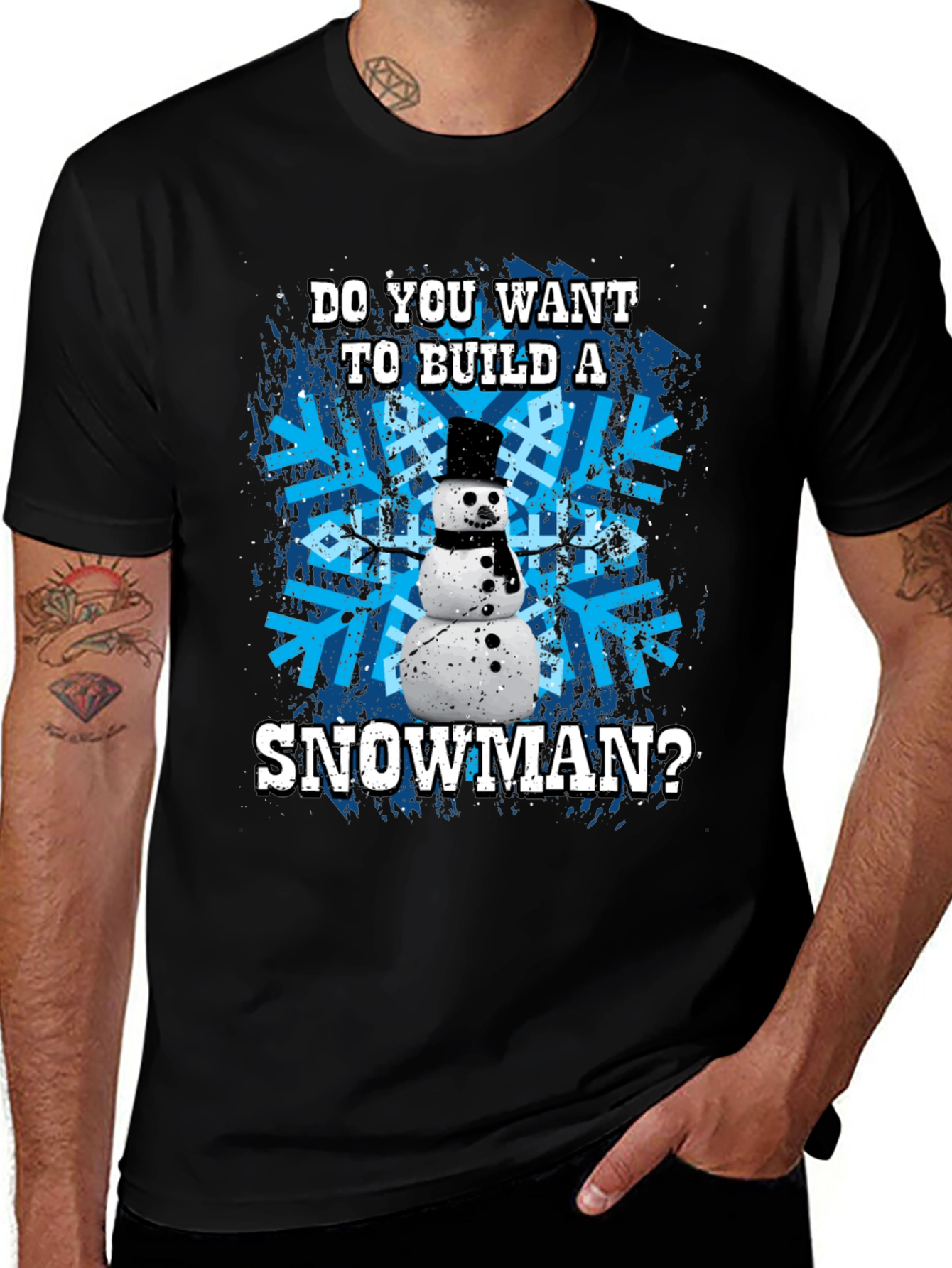 Variant 15 of Snowman Graphic Tee - Winter Holiday Fun