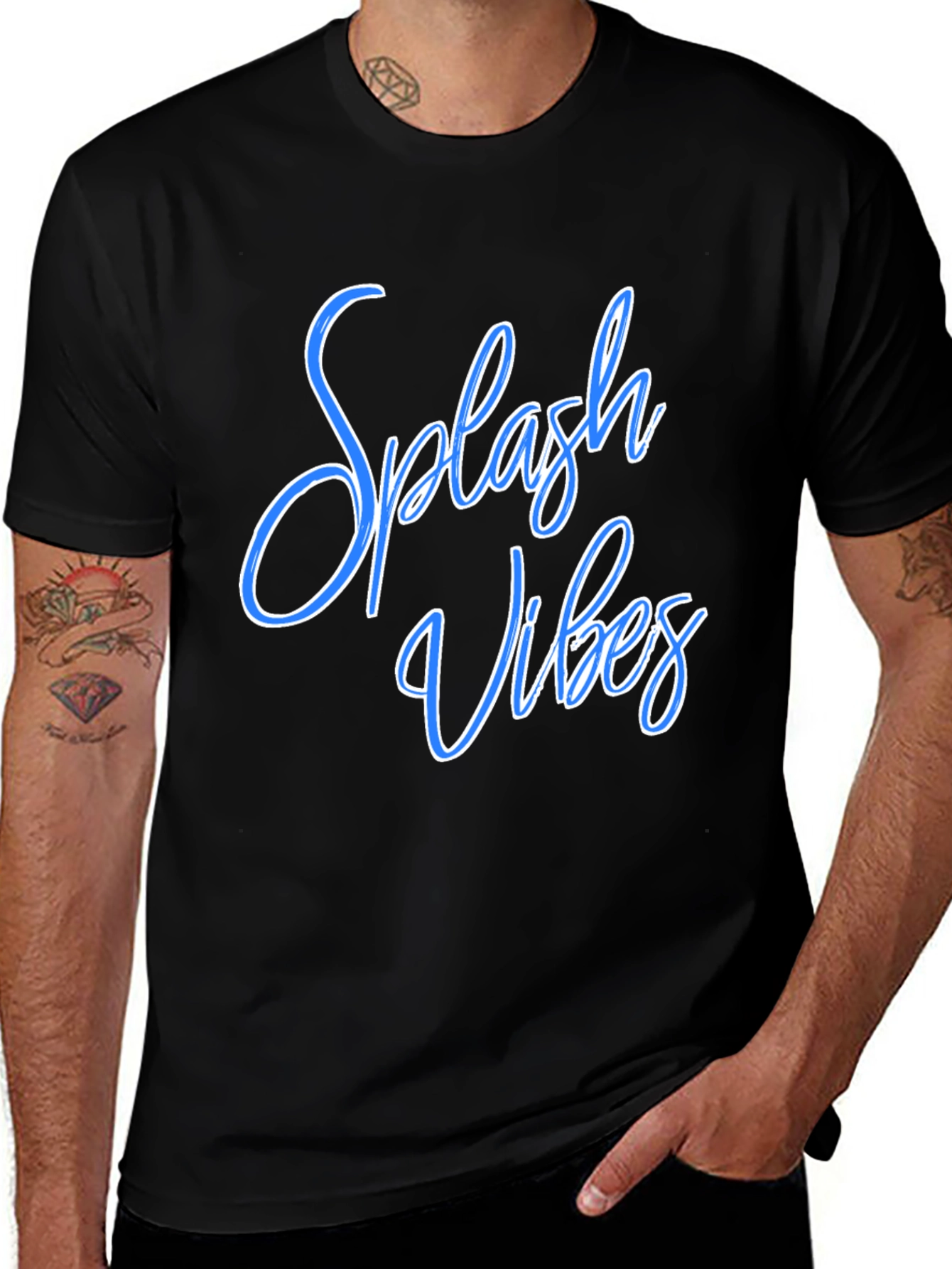 Variant 12 of Splash Vibes Black Graphic Tee