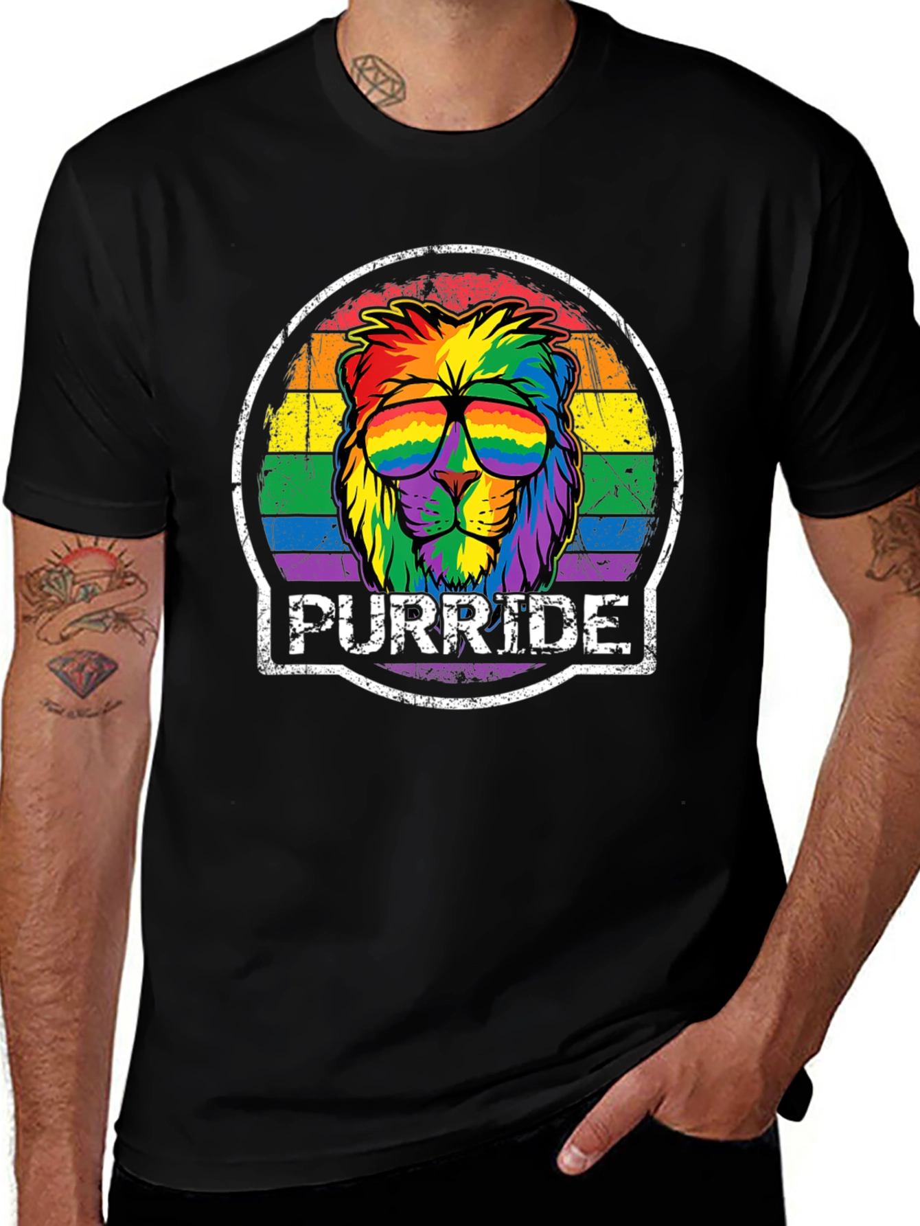 Purride Lion Graphic Tee - Pride Month Apparel
