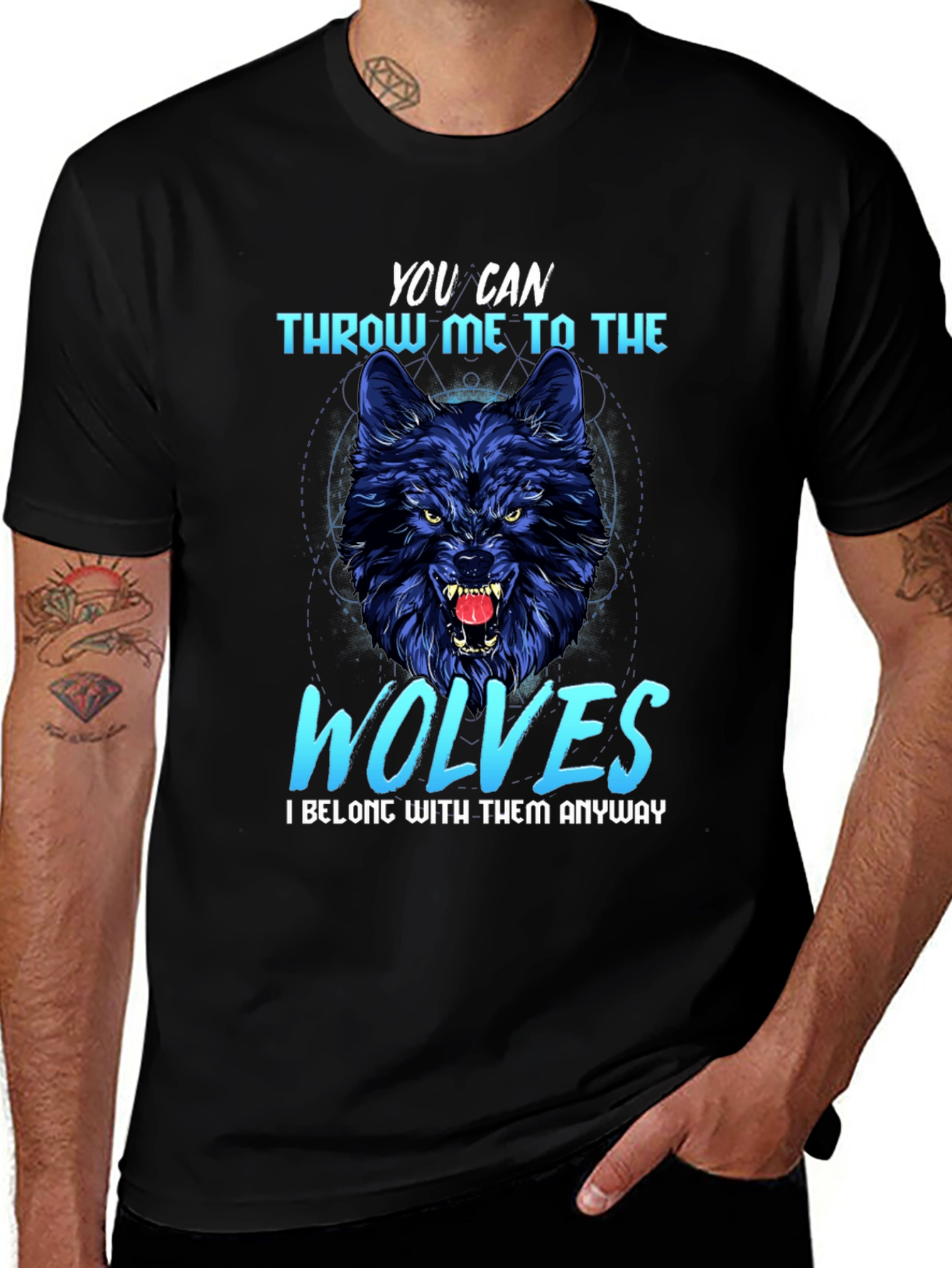 Variant 8 of Wolves Graphic Tee - You Can Throw Me To The Wolves