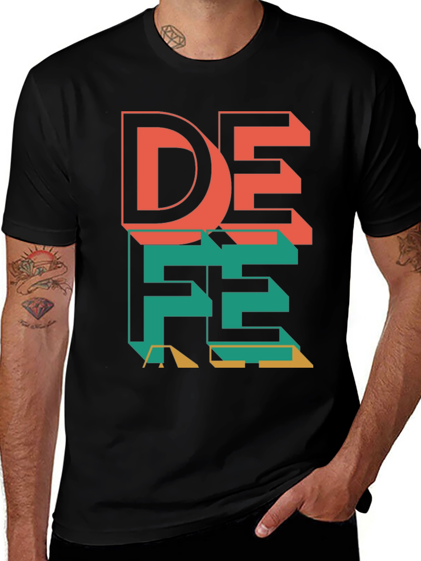 Variant 12 of Geometric Graphic Tee - Modern Design, Bold Colors
