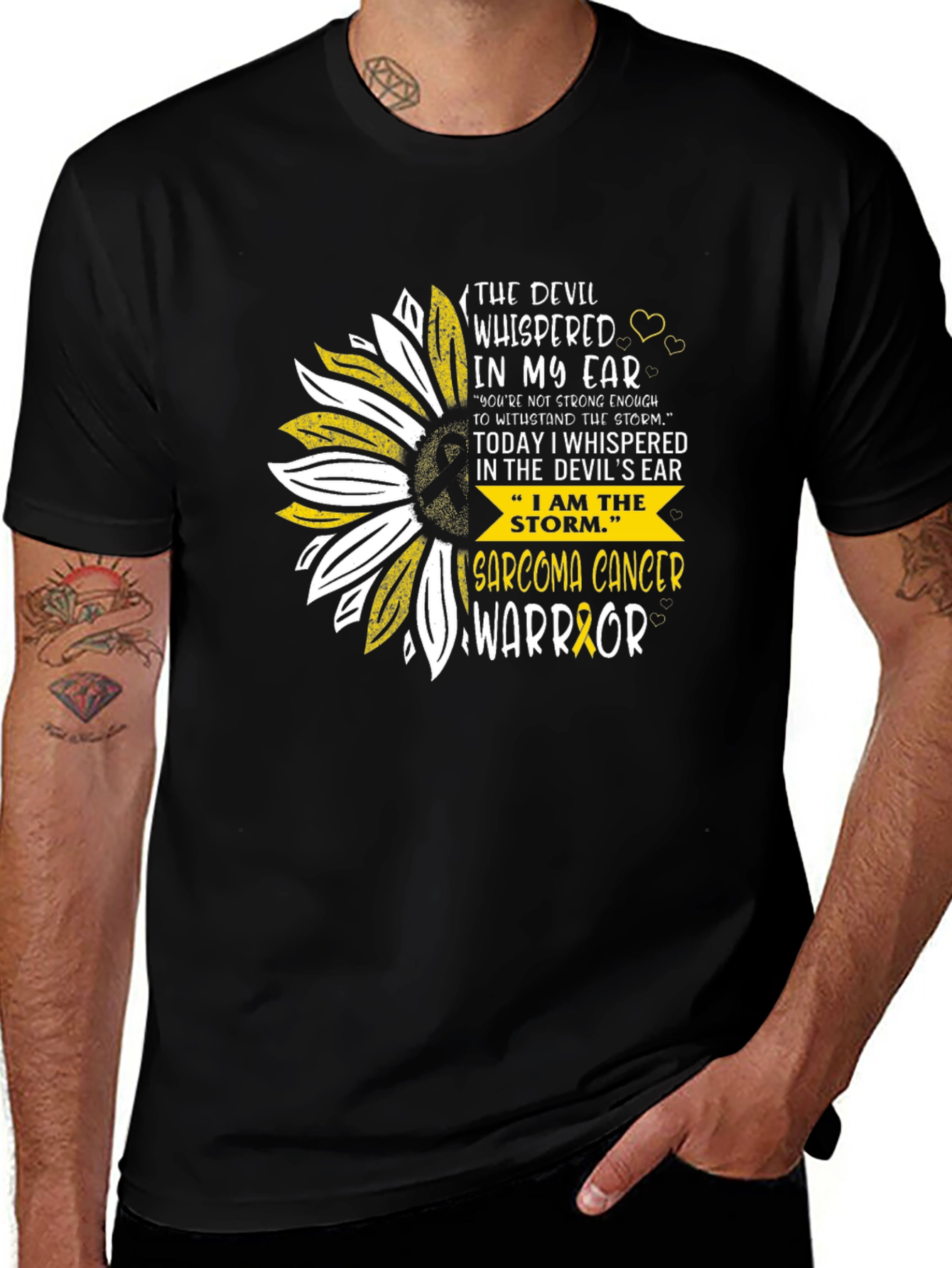 Sarcoma Cancer Warrior Sunflower T-Shirt
