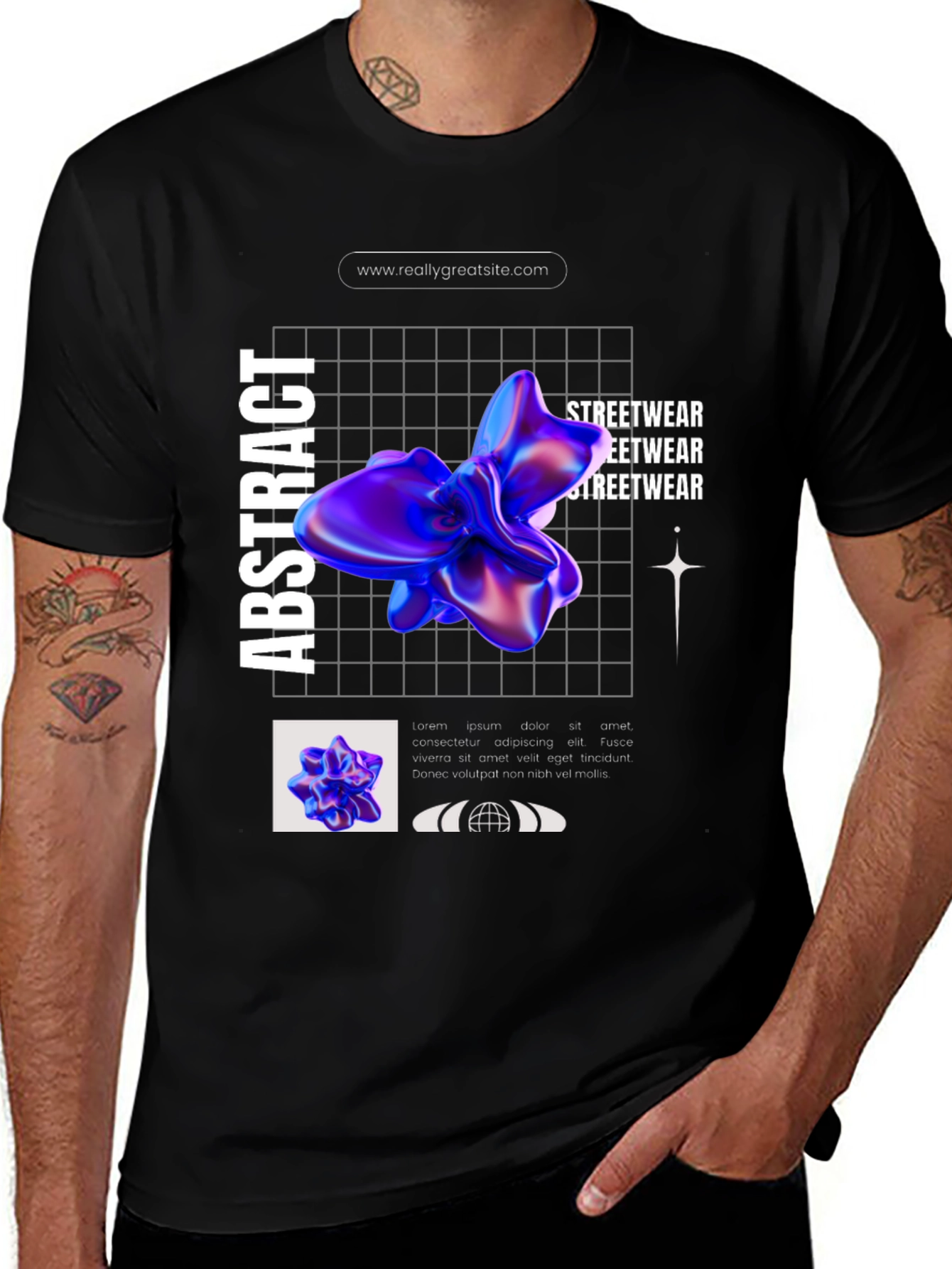 Variant 11 of Abstract Graphic Print Streetwear T-Shirt