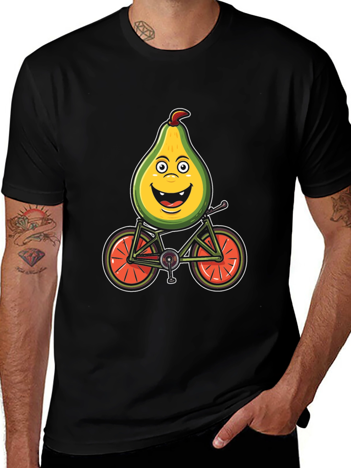 Variant 11 of Avocado Biker Graphic Tee - Ride in Style