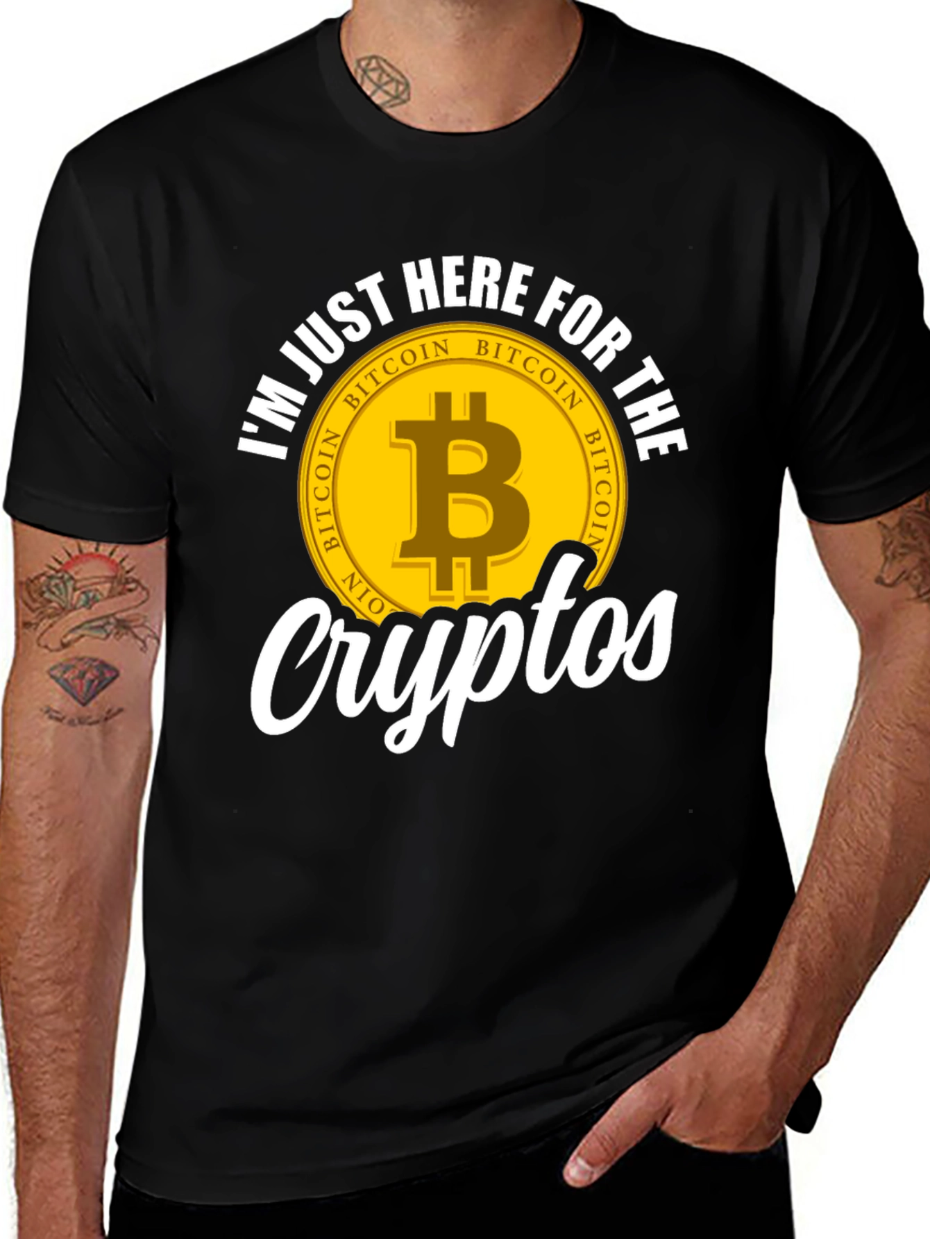 Bitcoin Crypto T-Shirt - I'm Just Here for the Cryptos