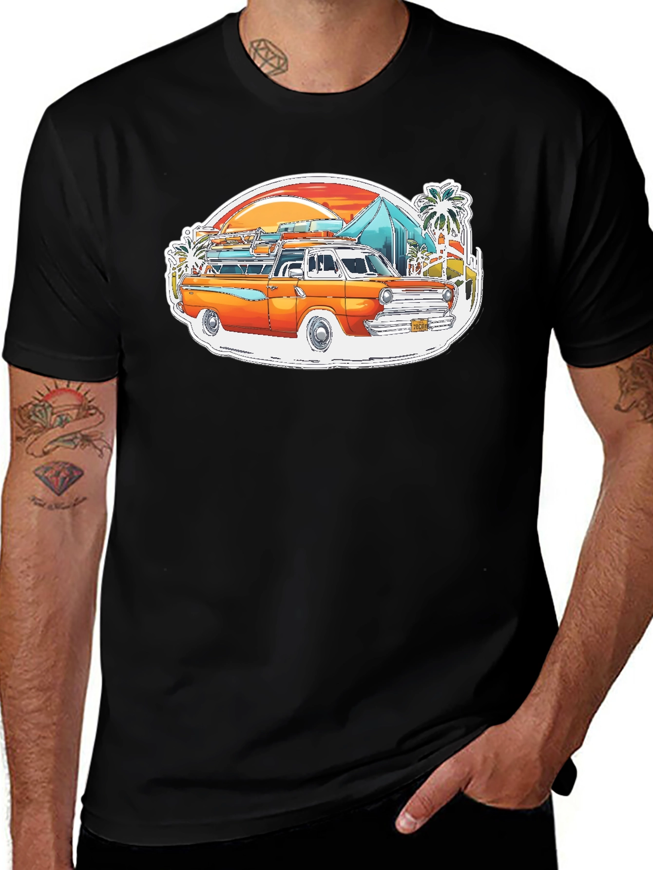 Variant 5 of Surf Van Retro T-Shirt: Beach Vibes