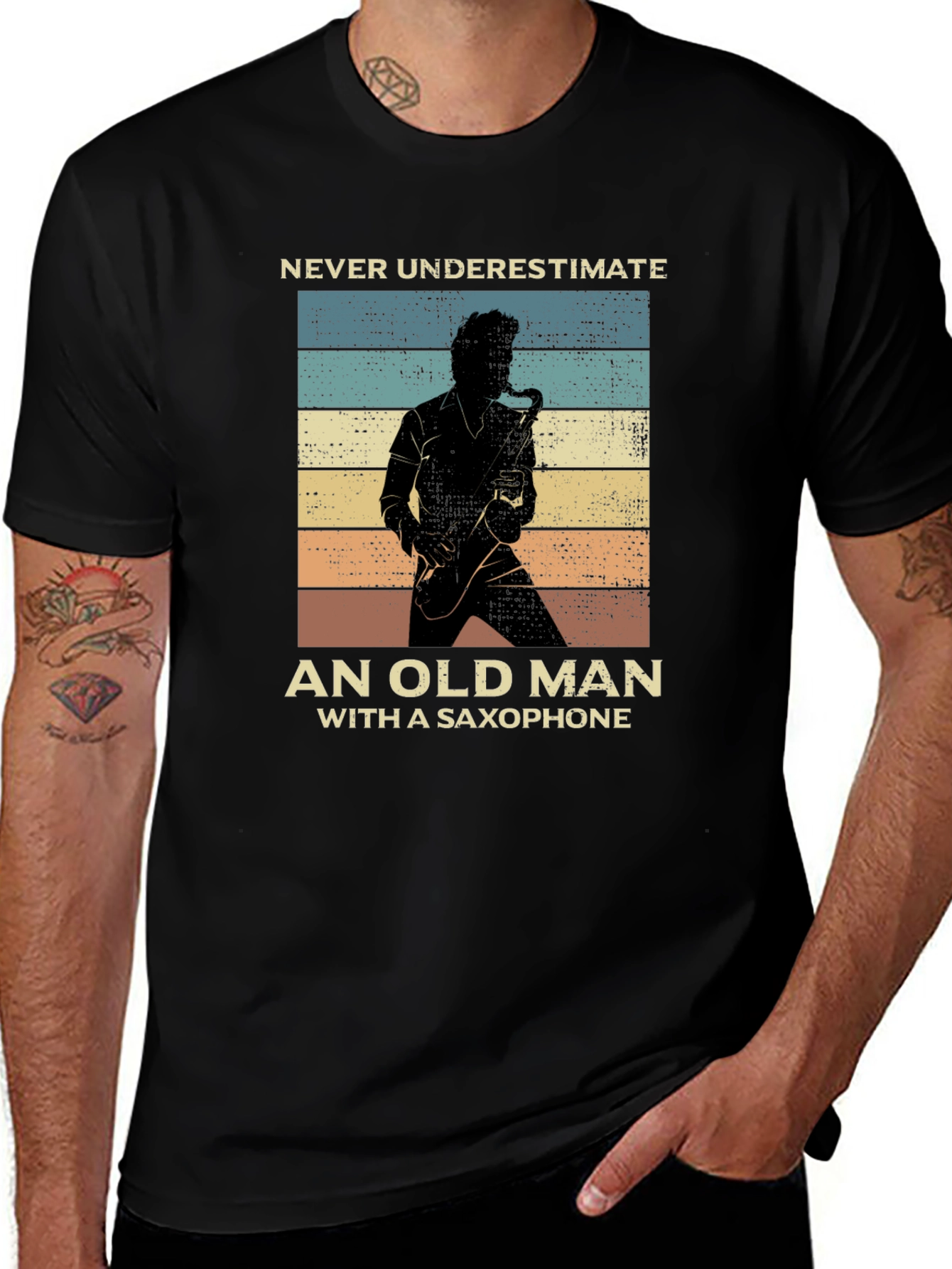 Variant 19 of Saxophone Old Man Graphic T-Shirt
