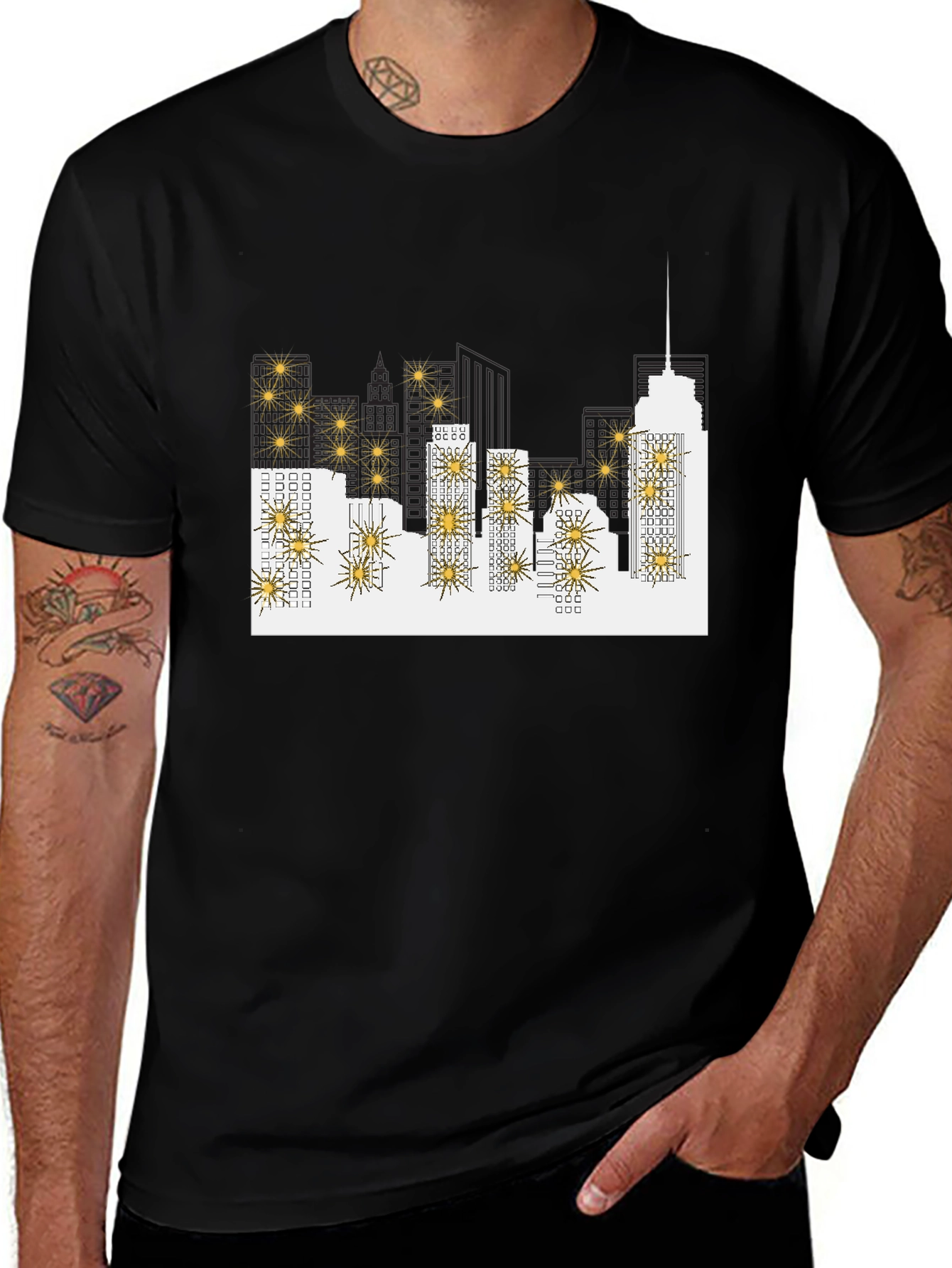 Variant 3 of Cityscape Graphic Tee - Black
