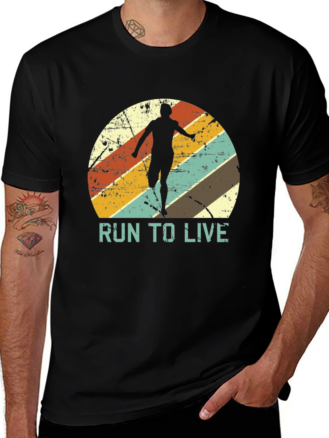 Variant 27 of Retro Run To Live Graphic T-Shirt