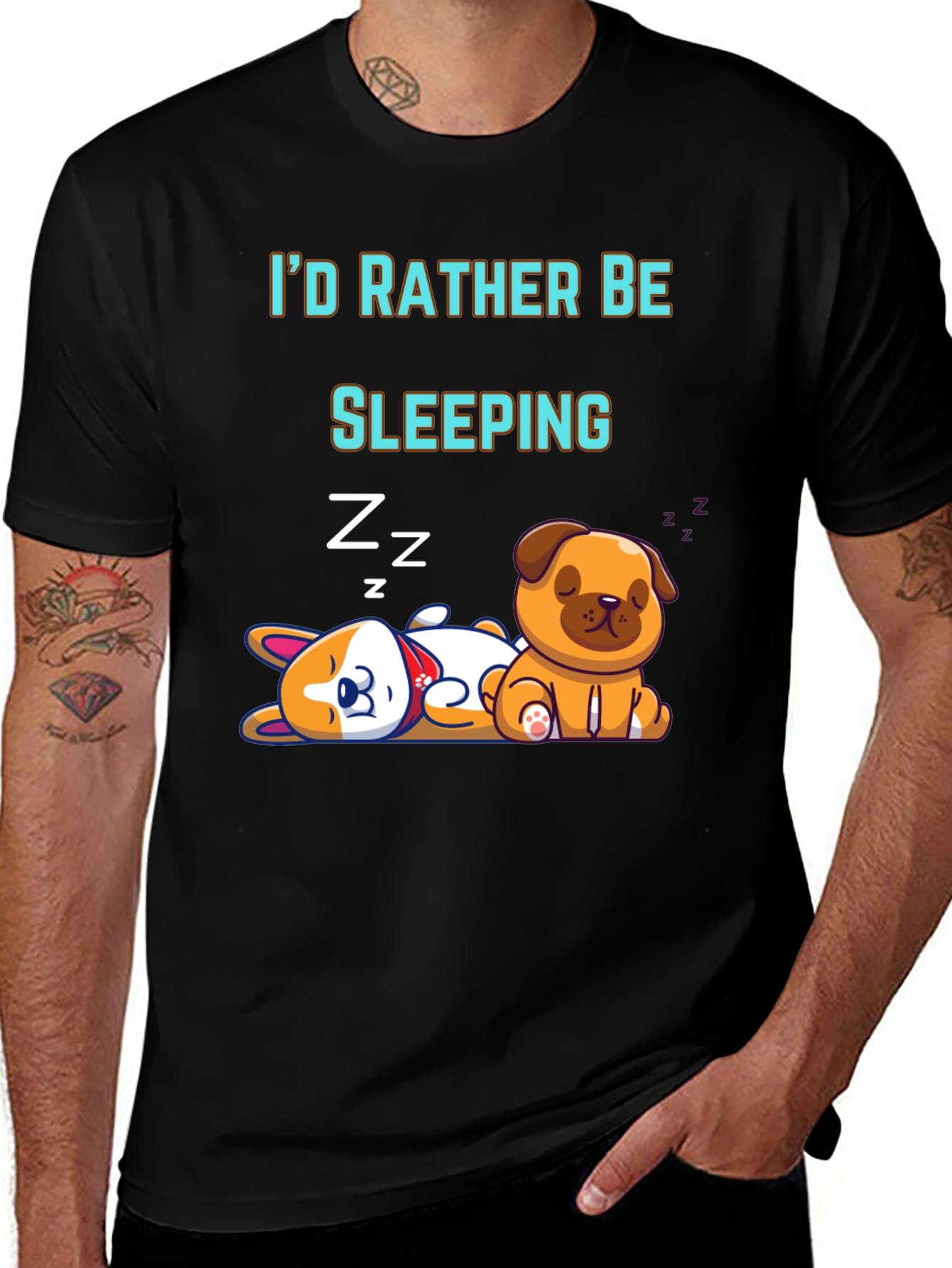 Variant 11 of Cute Sleeping Dogs Graphic Tee - Comfy Casual Shirt