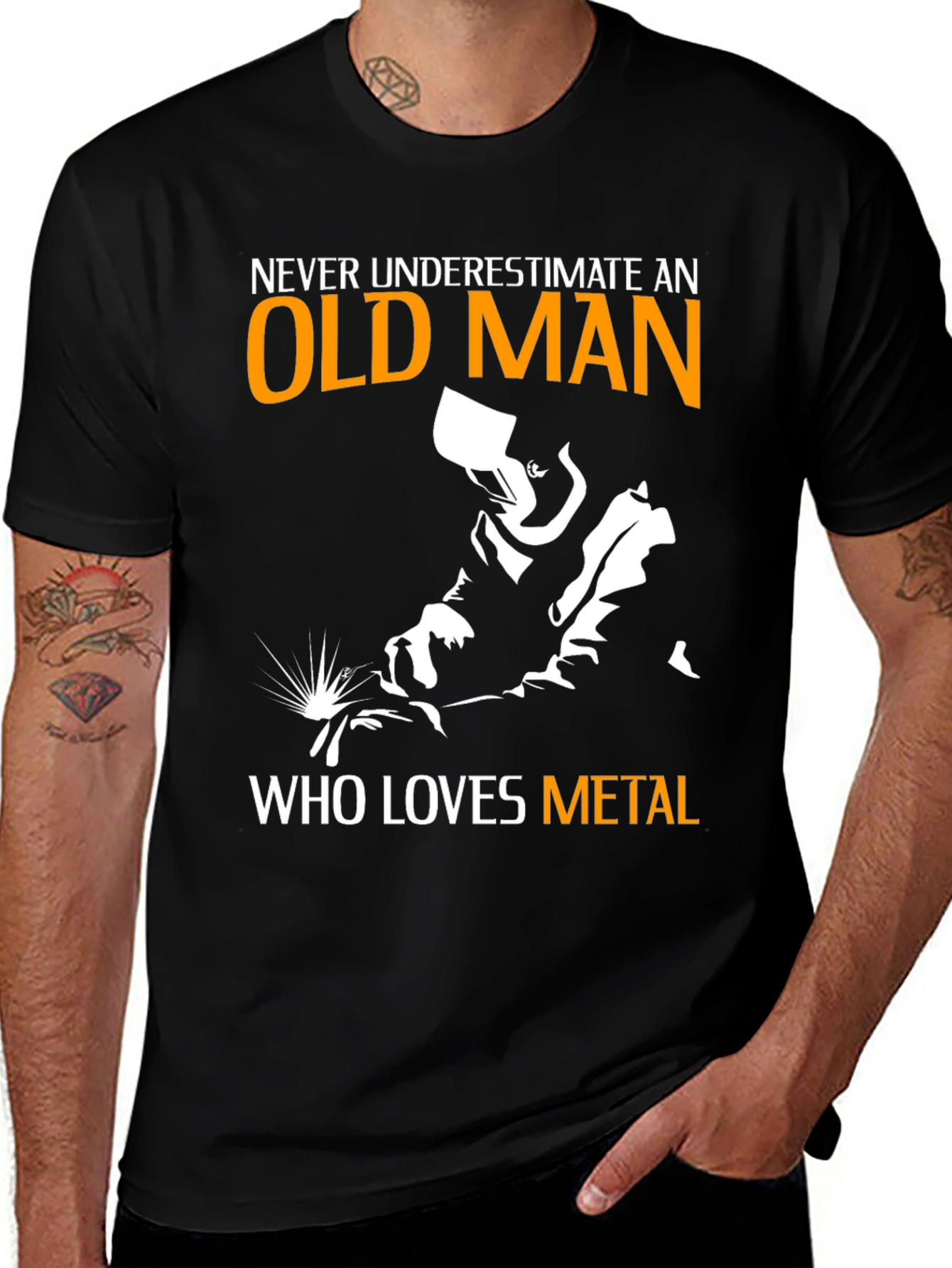 Variant 22 of Old Man Metal Lover Black T-Shirt