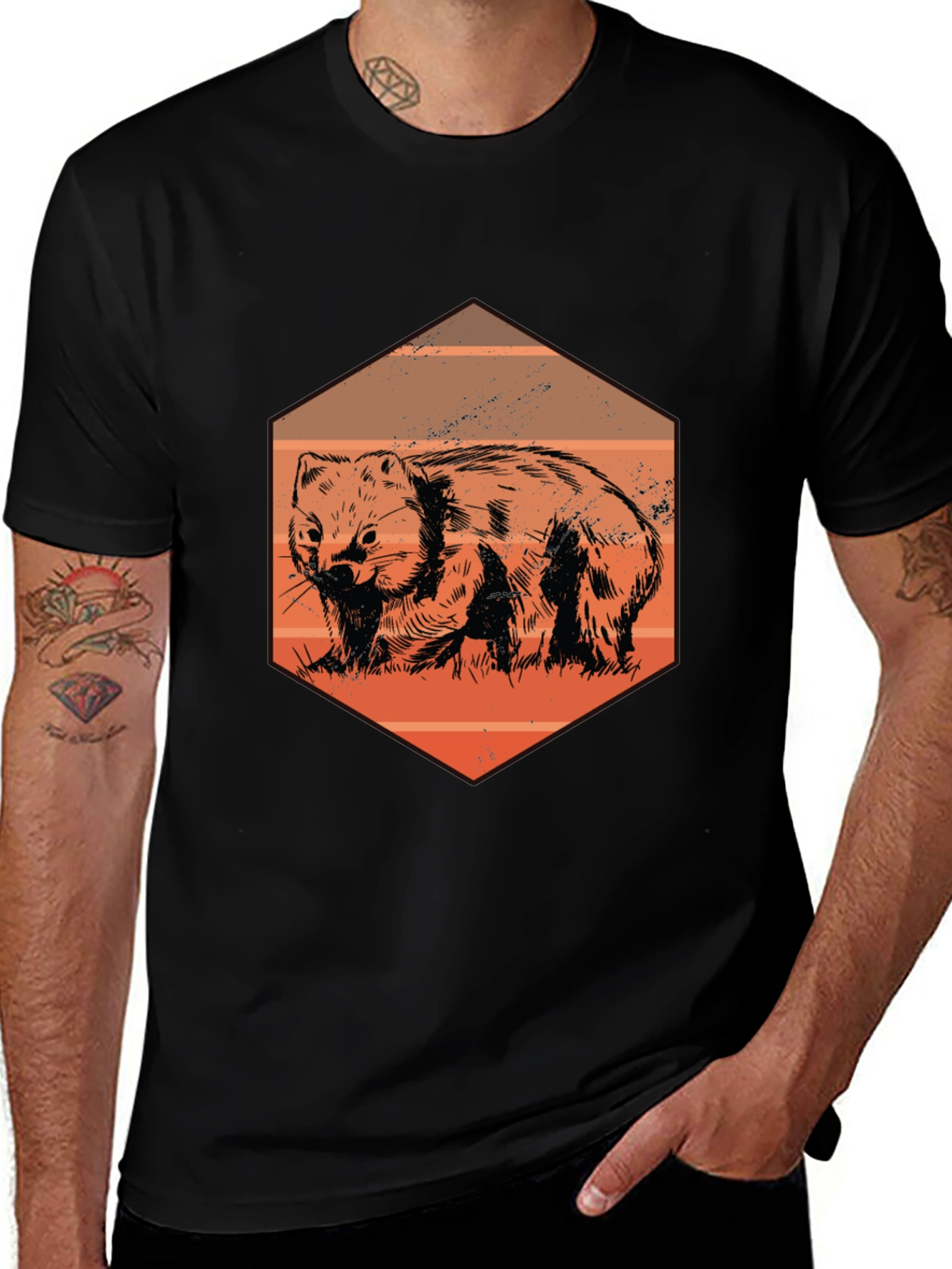 Wombat Graphic Tee - Men's Black T-Shirt