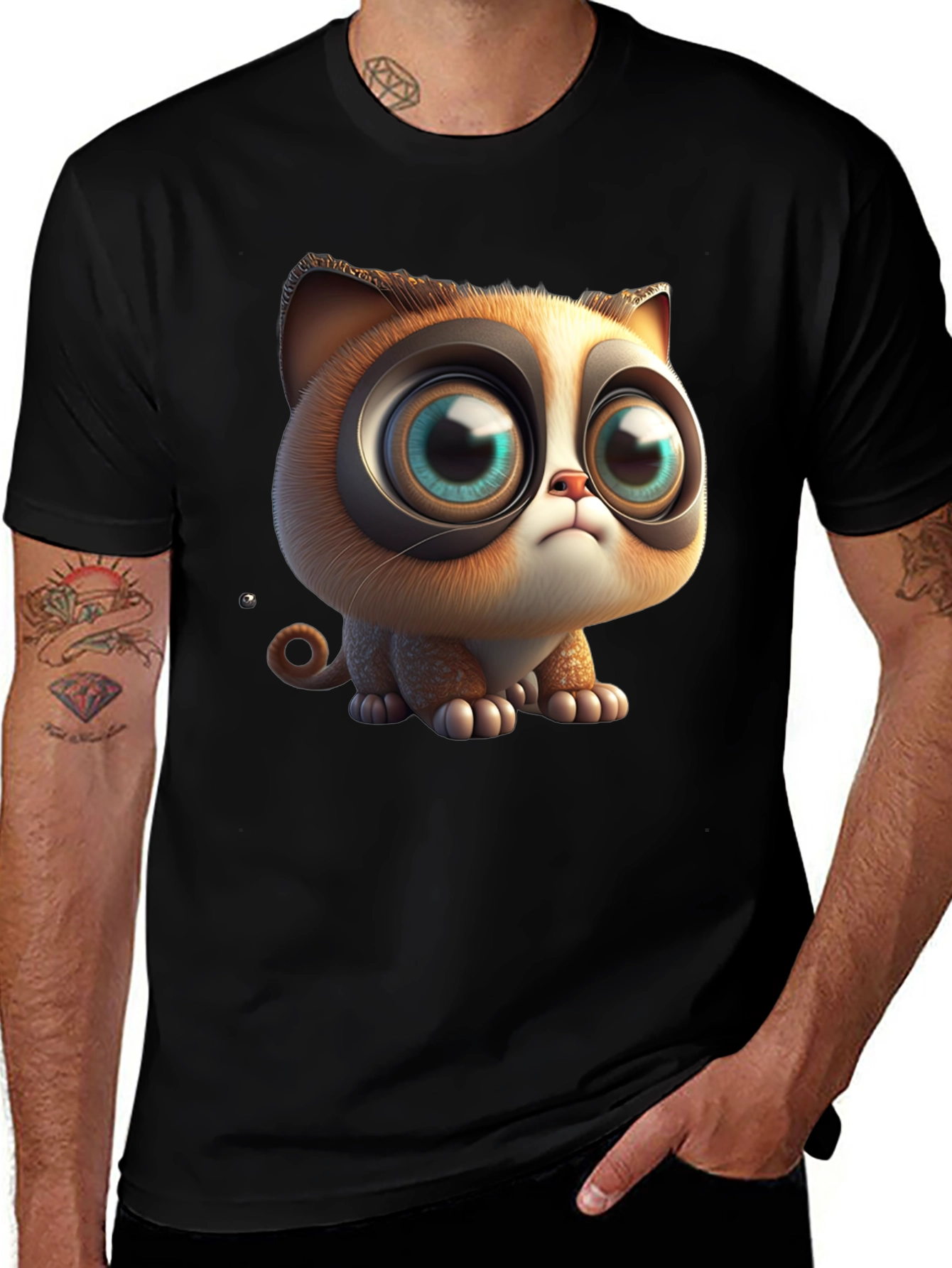 Variant 14 of Cute Cartoon Cat T-Shirt - Graphic Tee