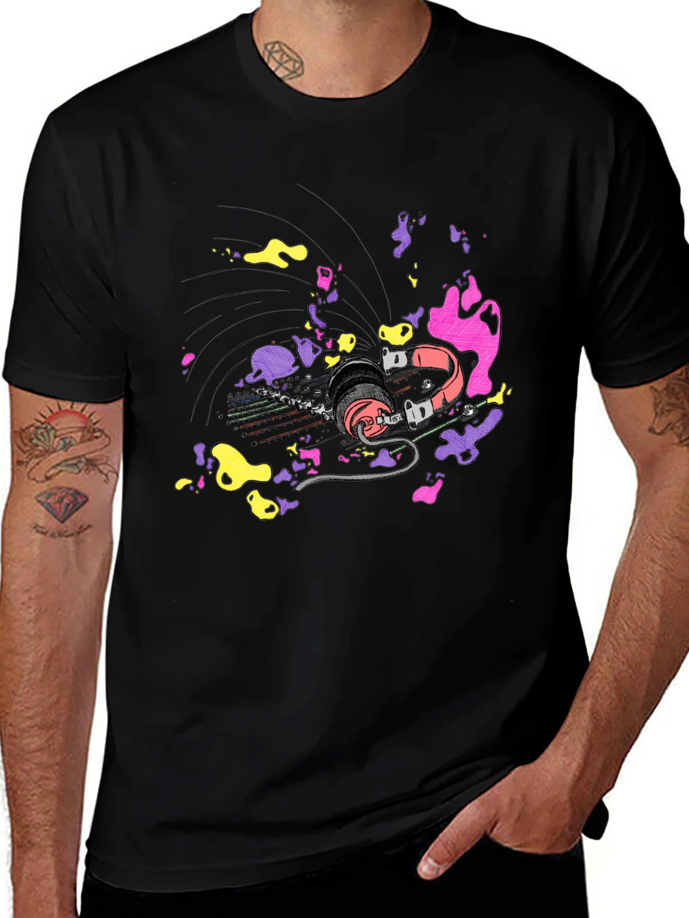Variant 30 of Vibrant Headphones Graphic T-Shirt