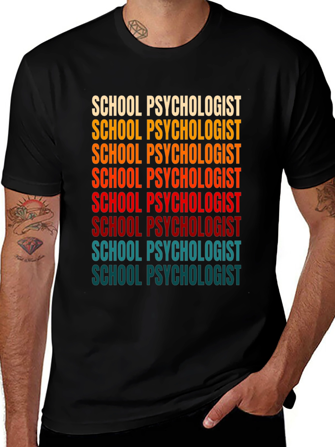 School Psychologist T-Shirt Retro Design