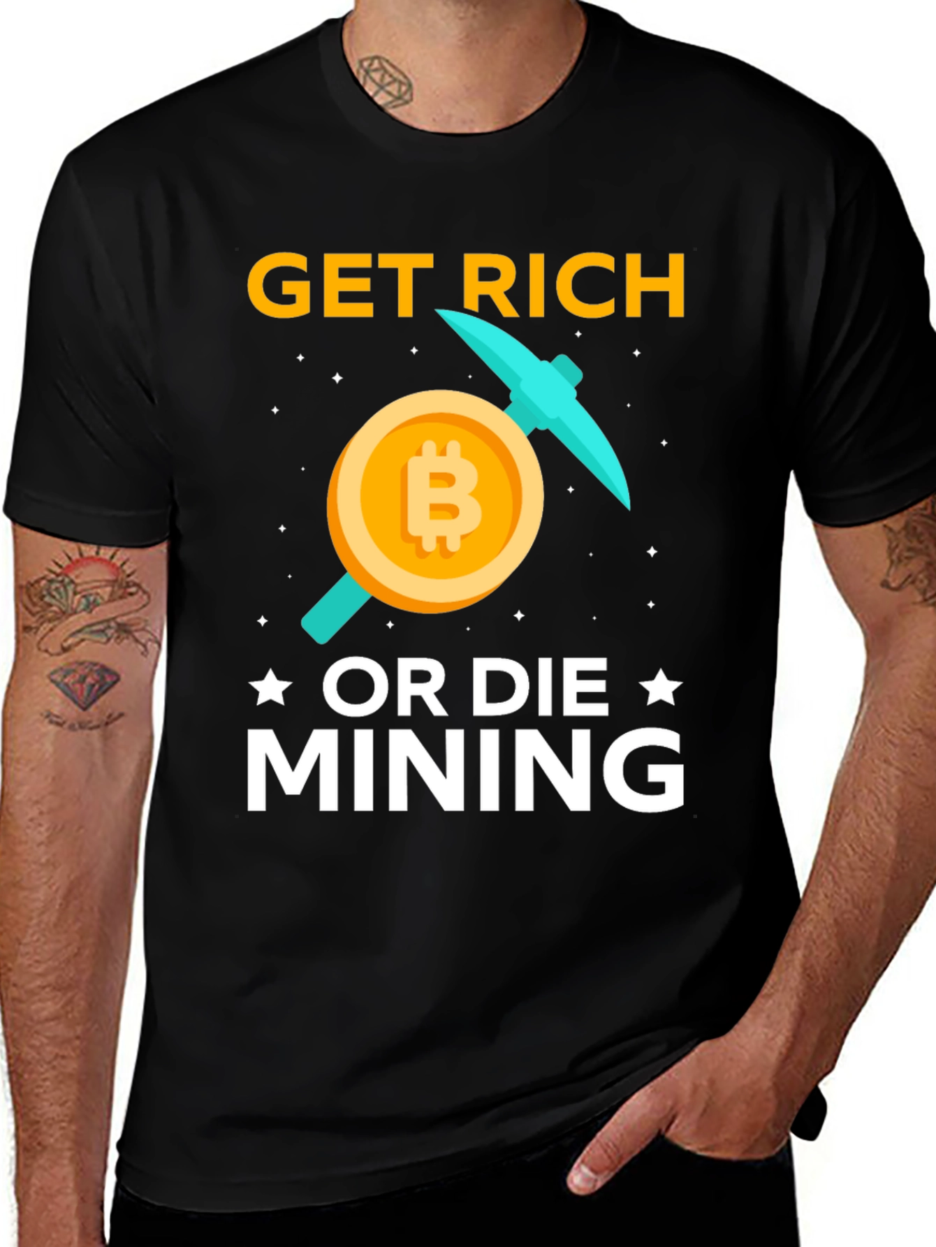 Get Rich or Die Mining Bitcoin T-Shirt