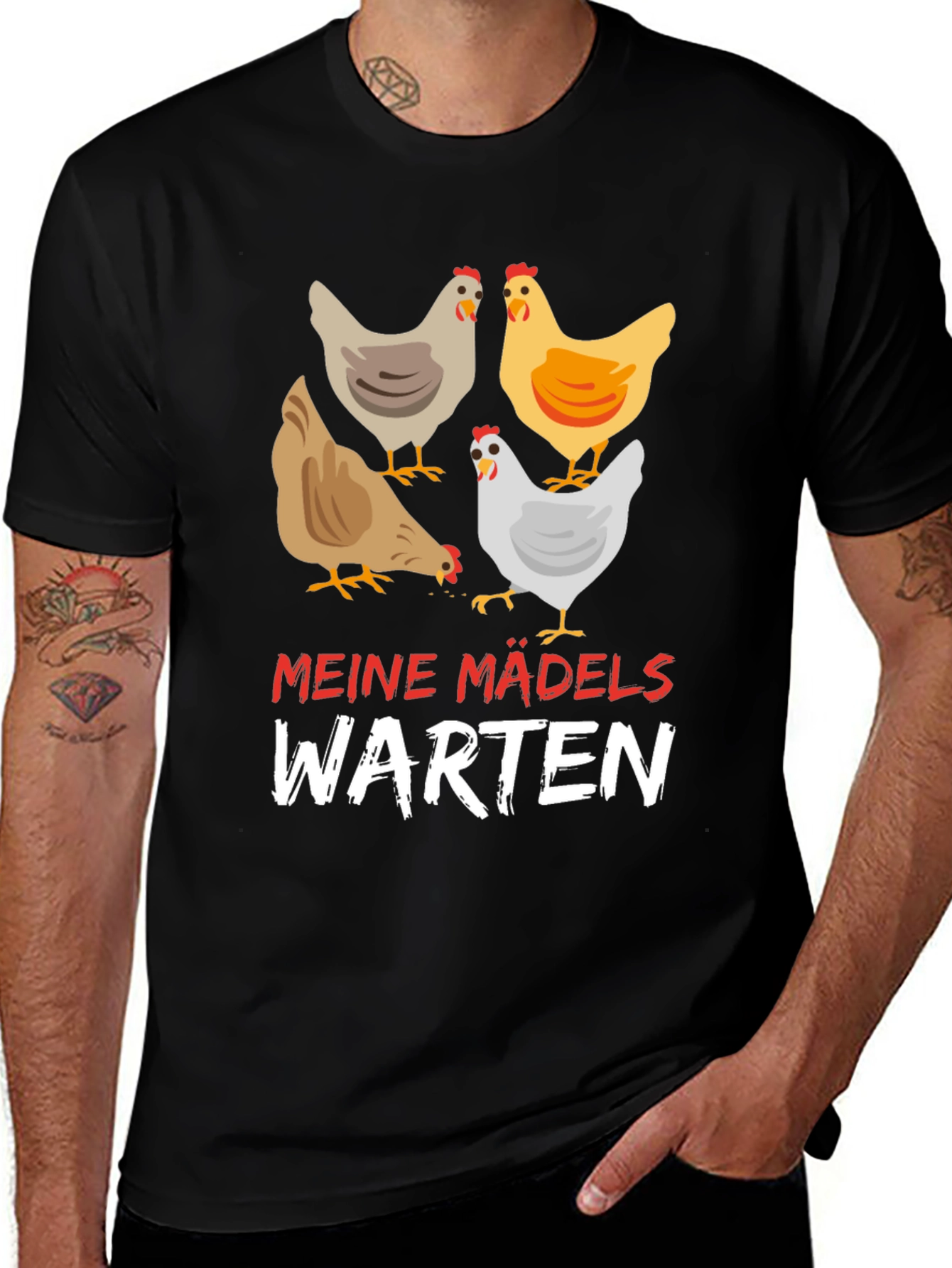 Funny Chicken Ladies T-Shirt - Meine Madels Warten