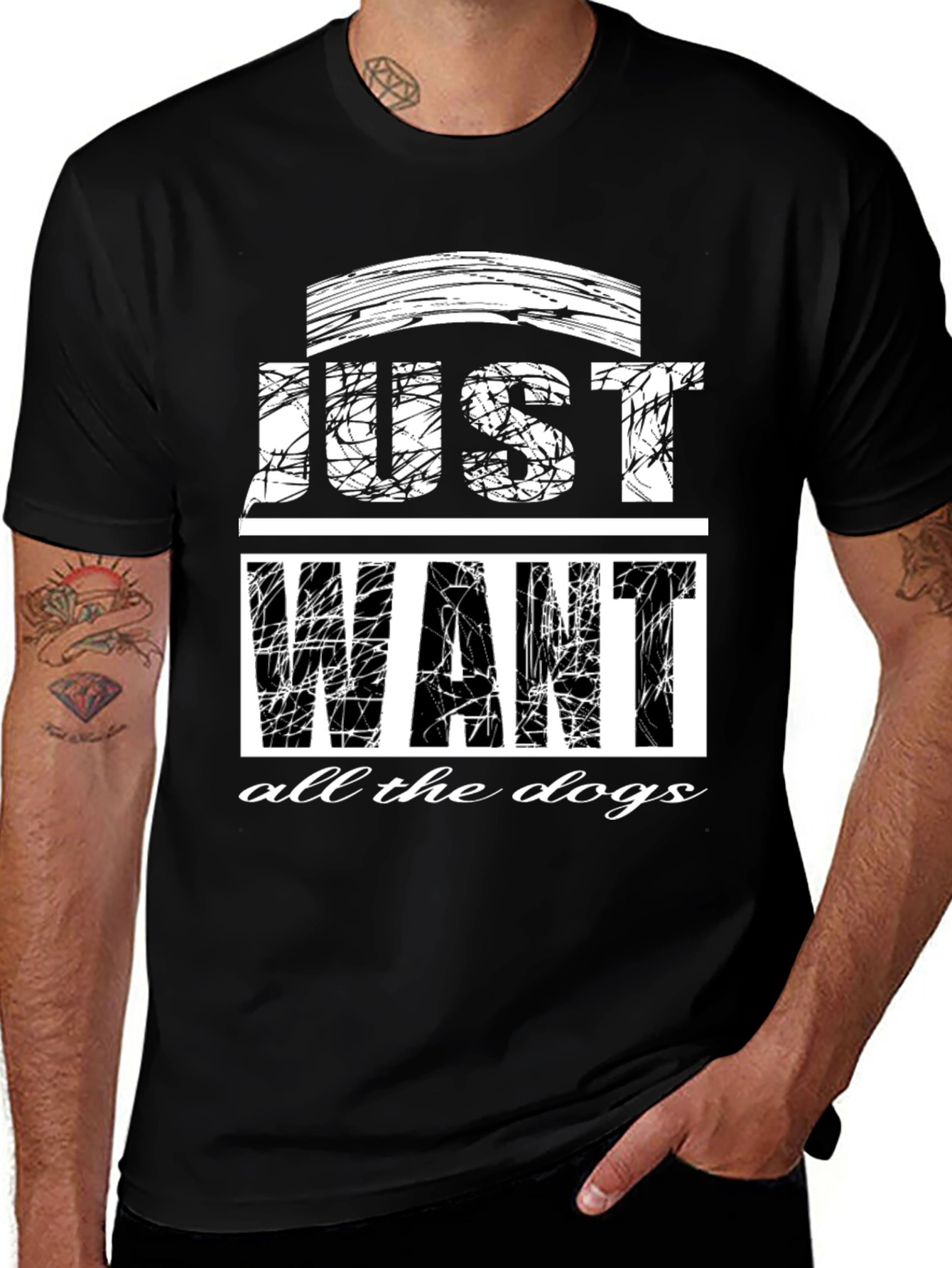 Just Want All The Dogs Graphic T-Shirt