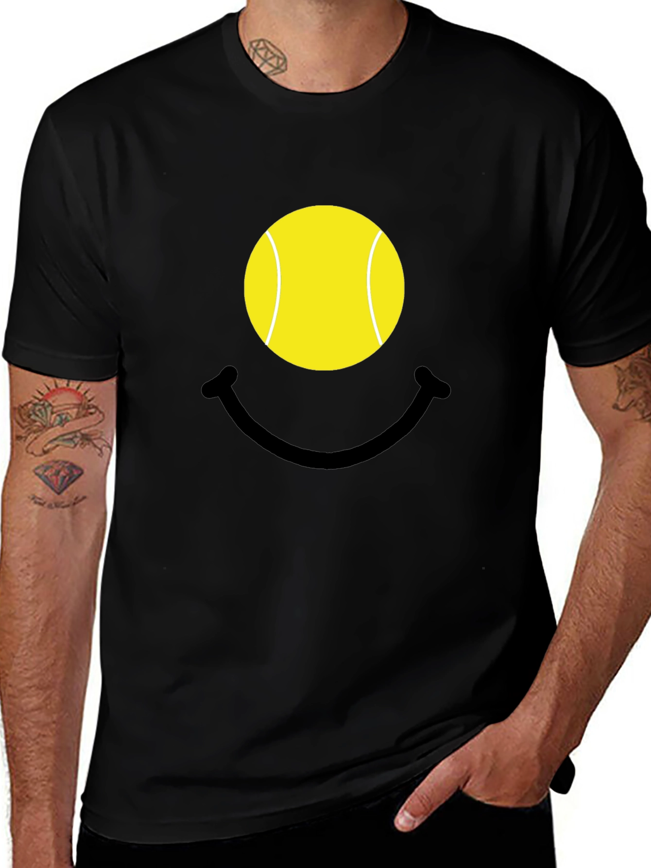 Variant 25 of Tennis Ball Smiley Face T-Shirt