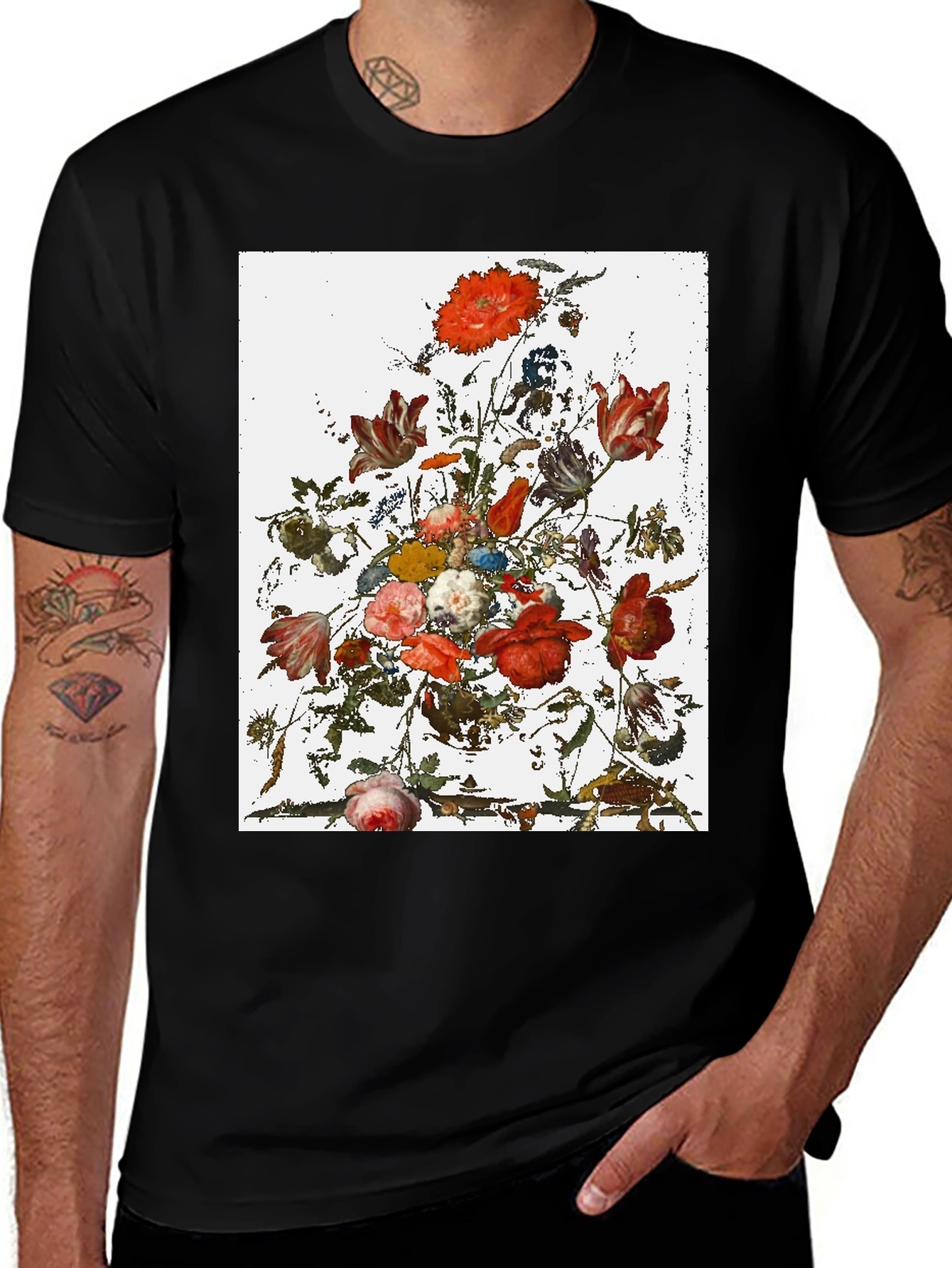 Variant 5 of Floral Bouquet Graphic T-Shirt - Stylish Art Tee
