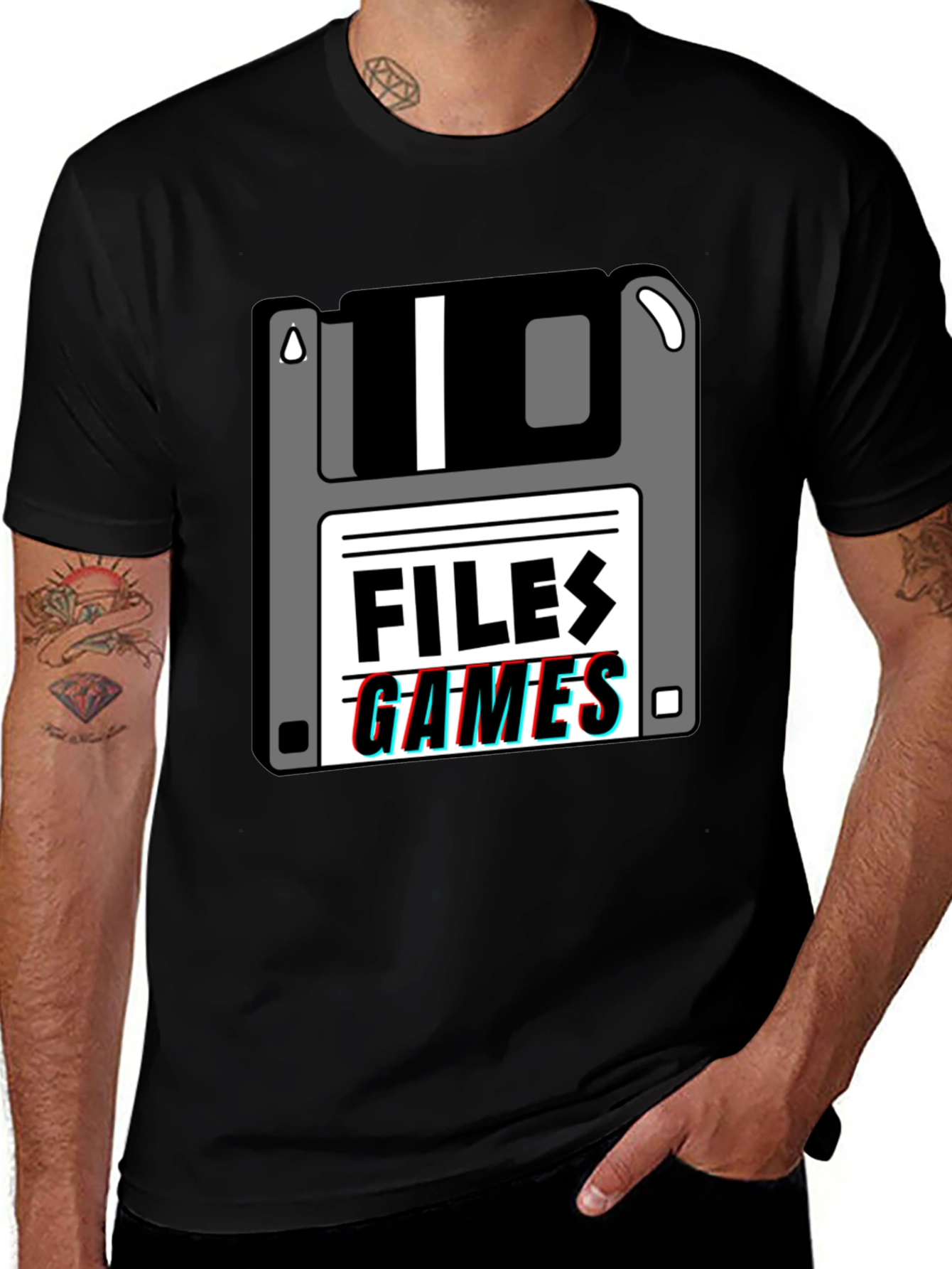 Variant 17 of Retro Floppy Disk Files Games T-Shirt